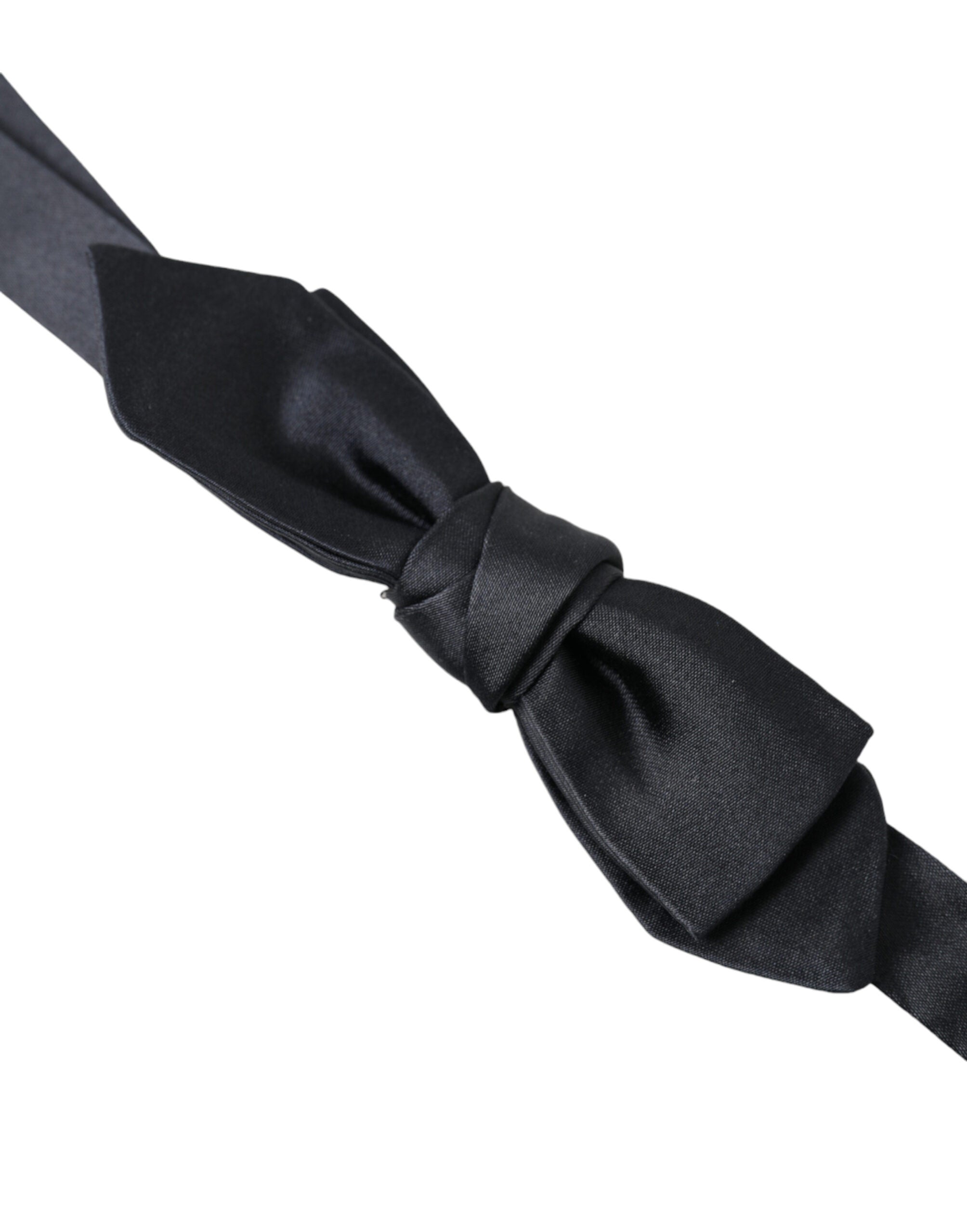 Dolce & Gabbana Dark Blue Silk Satin Adjustable Neck Men Papillon Bow Tie Dolce & Gabbana