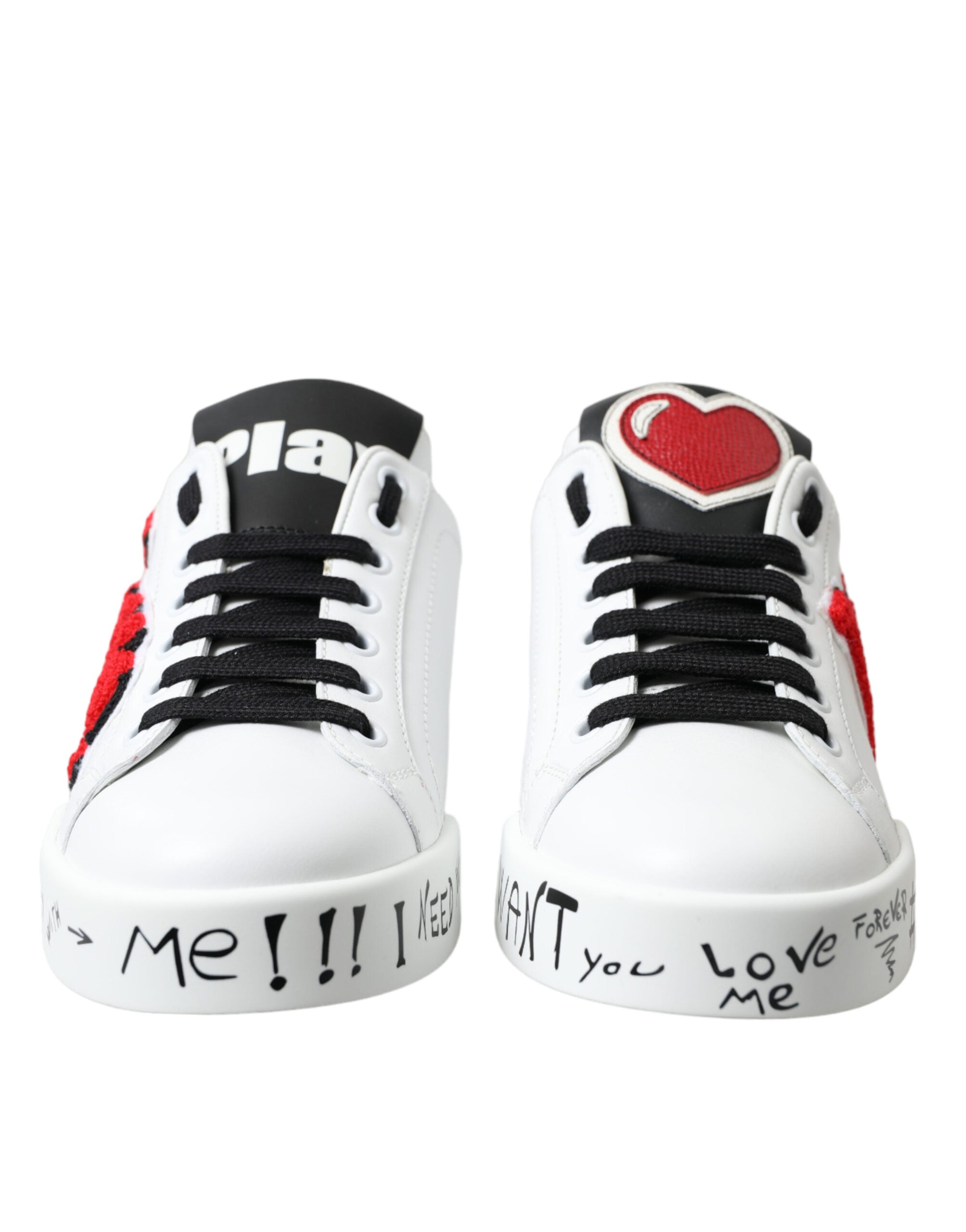 Dolce & Gabbana White Love Patch Portofino Classic Sneakers Shoes Dolce & Gabbana