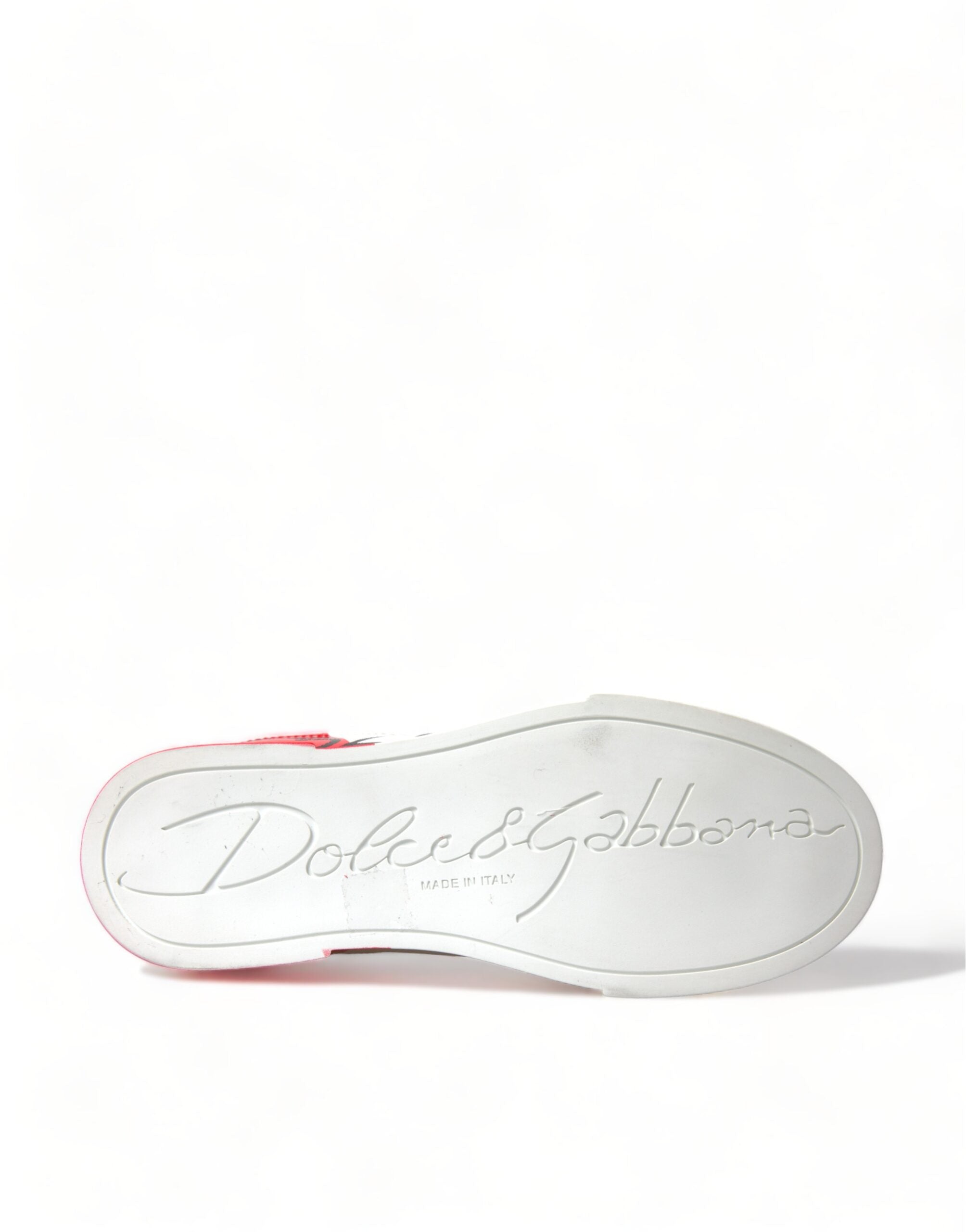 Dolce & Gabbana White Red Lace Up Womens Low Top Sneakers Shoes Dolce & Gabbana