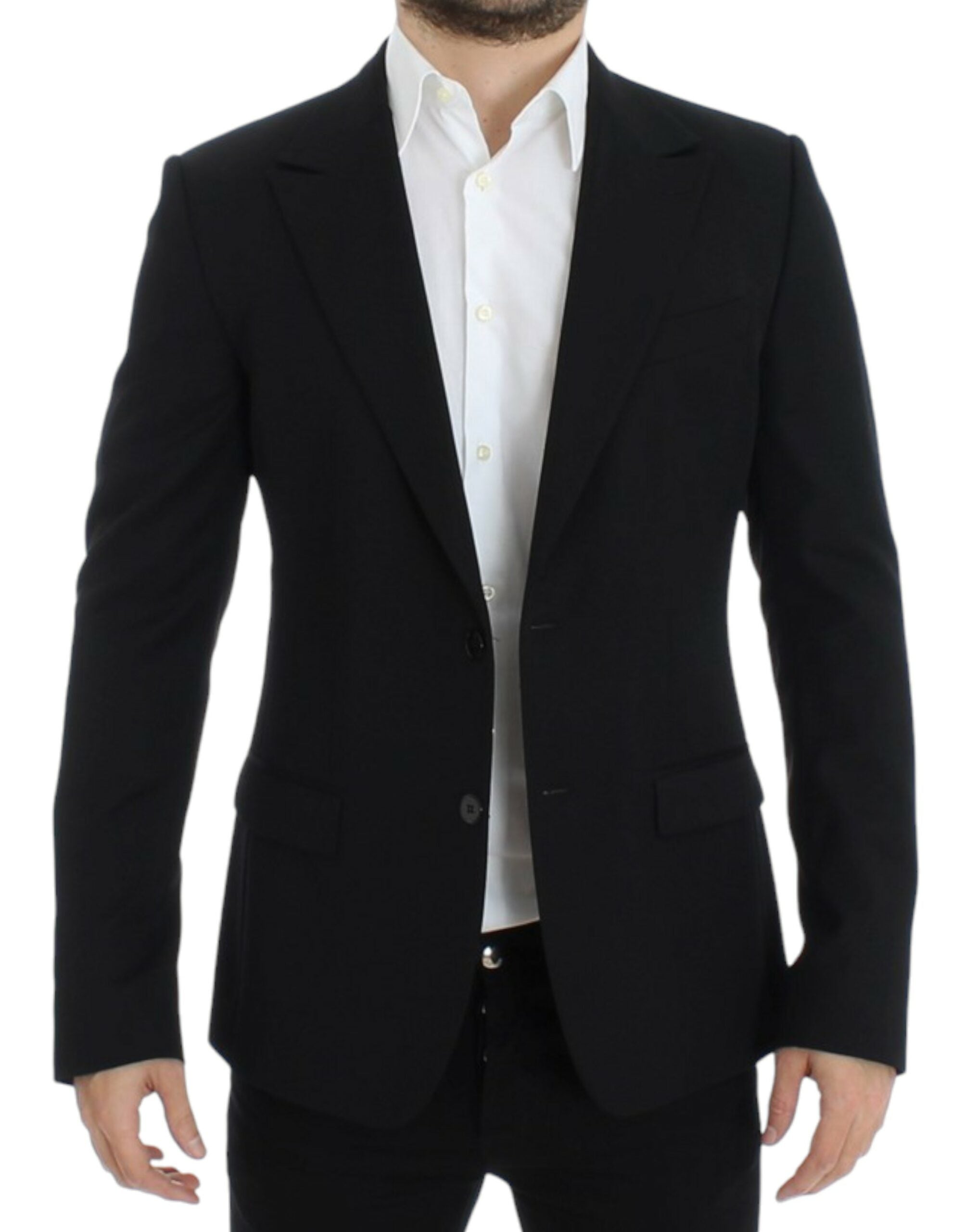 Dolce & Gabbana Black wool slim fit blazer Dolce & Gabbana
