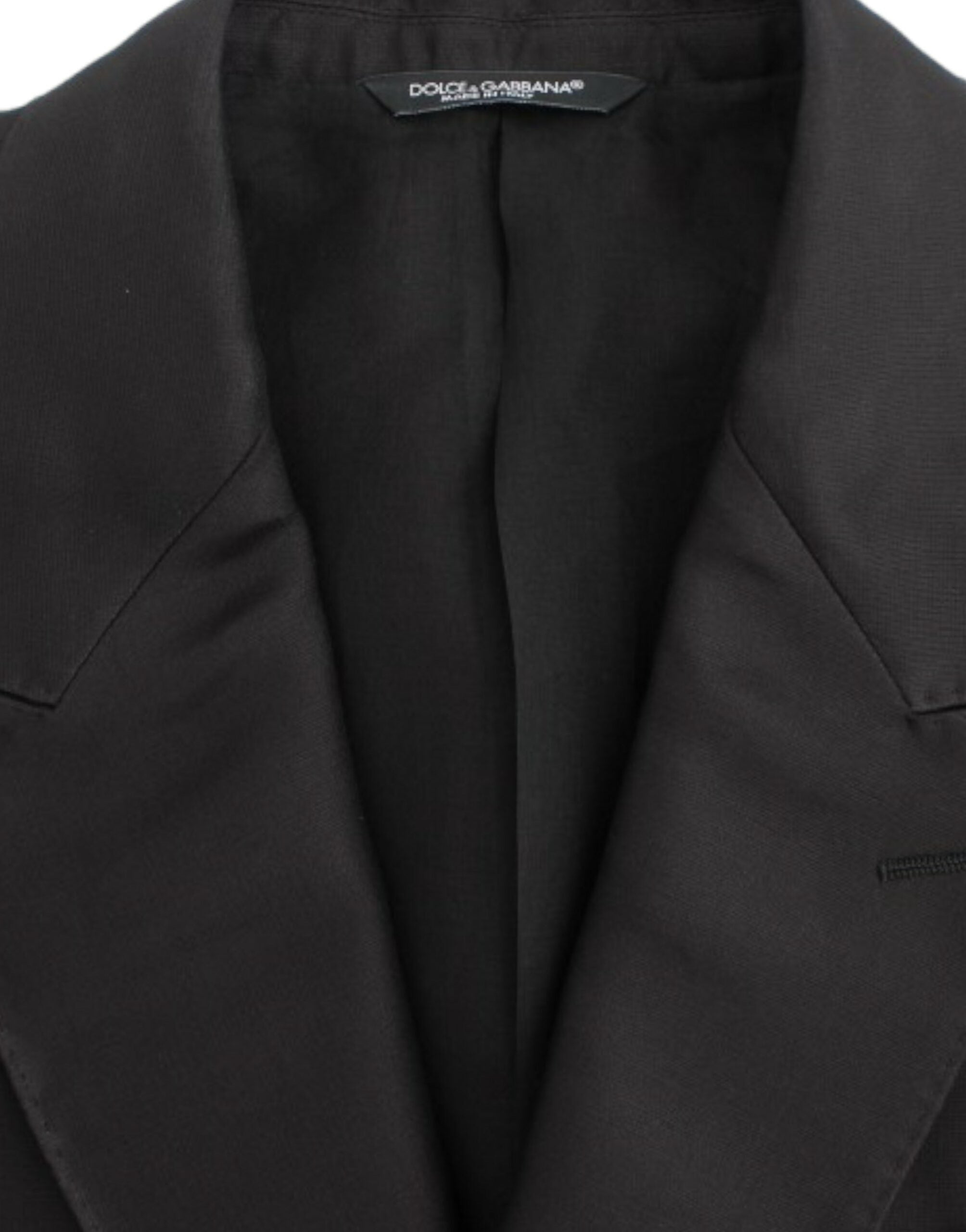 Dolce & Gabbana Black silk slim fit blazer Dolce & Gabbana