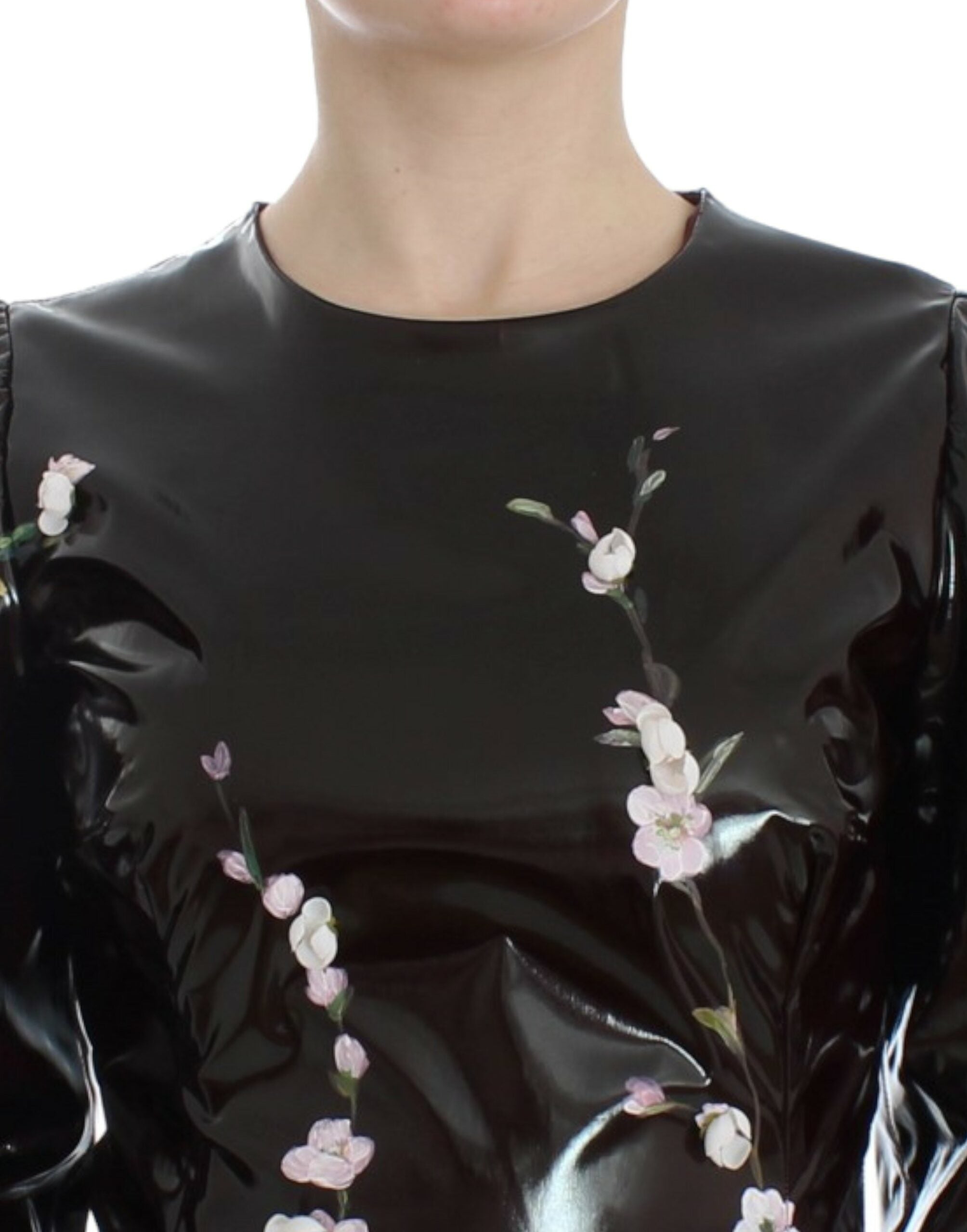 Dolce & Gabbana Black floral 3/4 Sleeve sheath dress Dolce & Gabbana