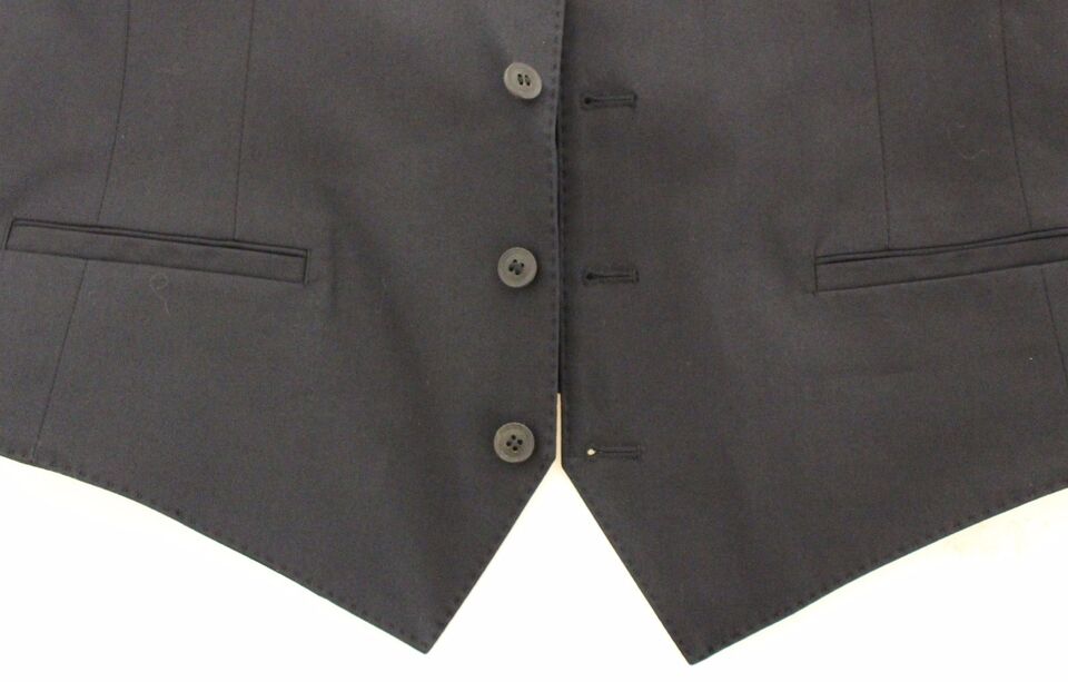 Dolce & Gabbana Blue Cotton Stretch Dress Vest Blazer Dolce & Gabbana