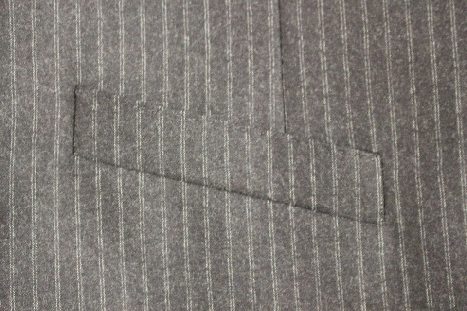 Dolce & Gabbana Gray Striped Wool Single Breasted Vest Dolce & Gabbana