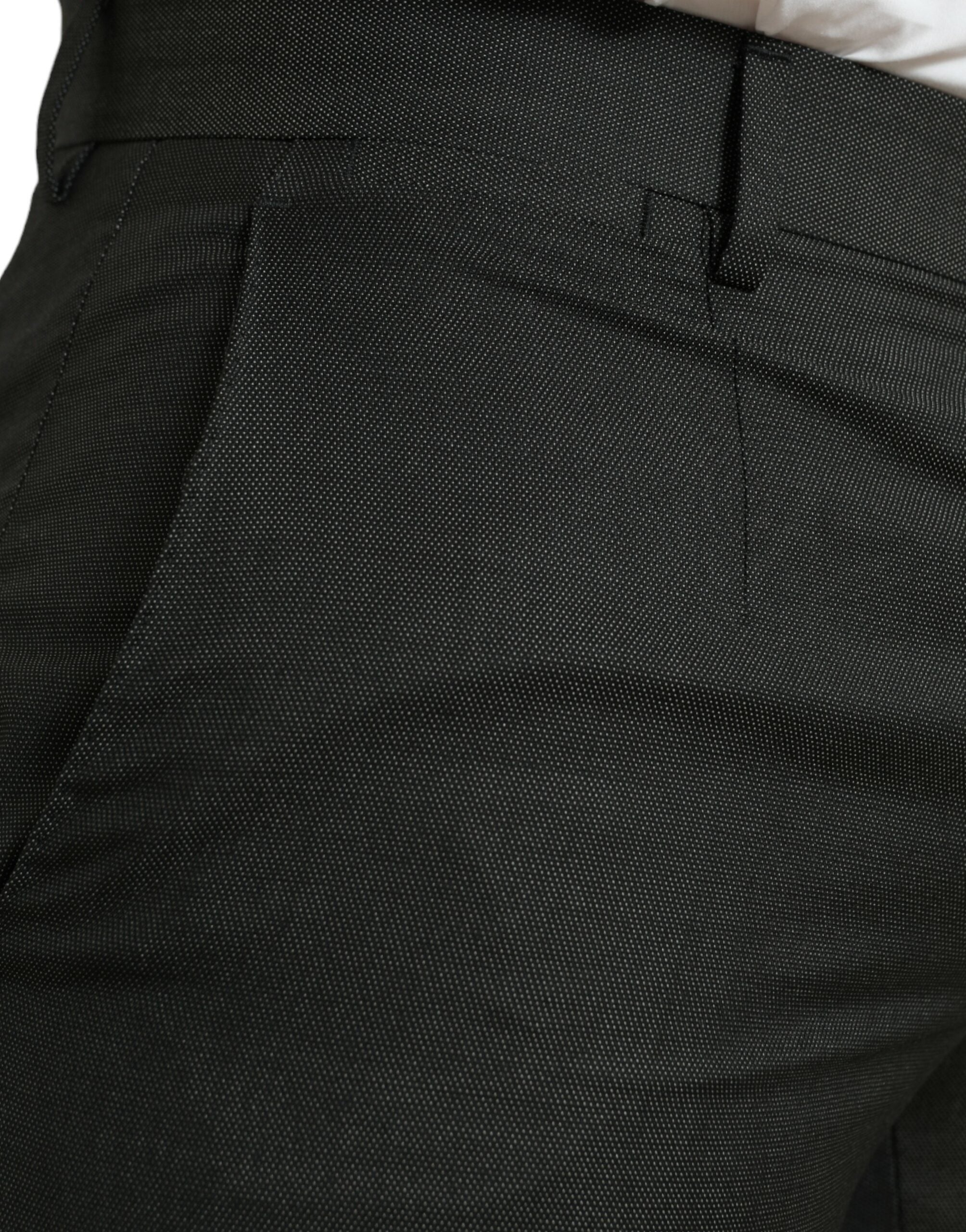 Dolce & Gabbana Dark Gray Stretch Slim Formal Pants Dolce & Gabbana