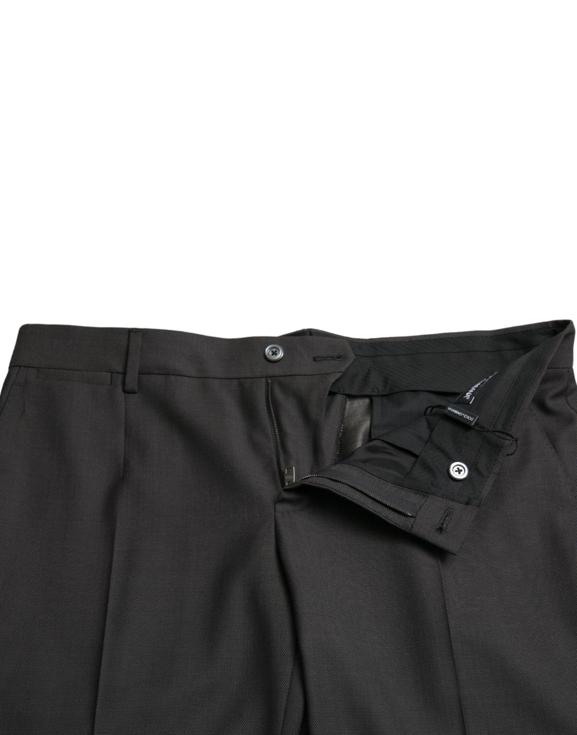 Dolce & Gabbana Dark Gray Stretch Slim Formal Pants Dolce & Gabbana