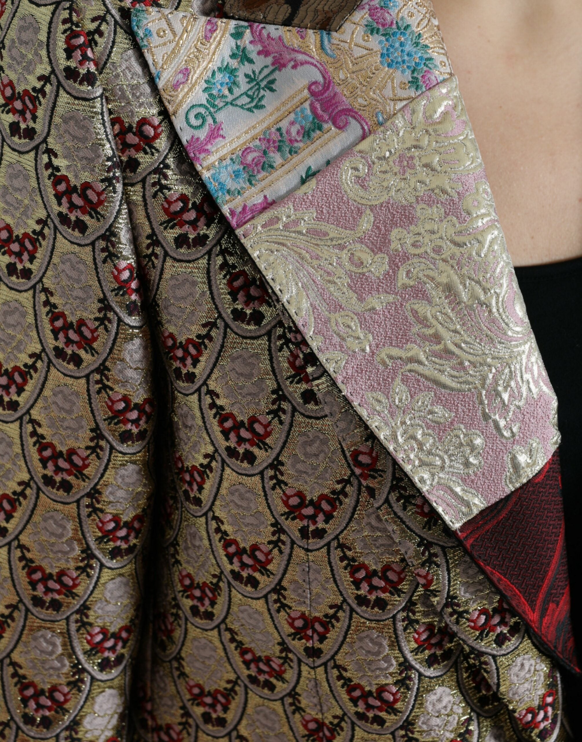Dolce & Gabbana Multicolor Floral Patchwork Jacquard Jacket Dolce & Gabbana