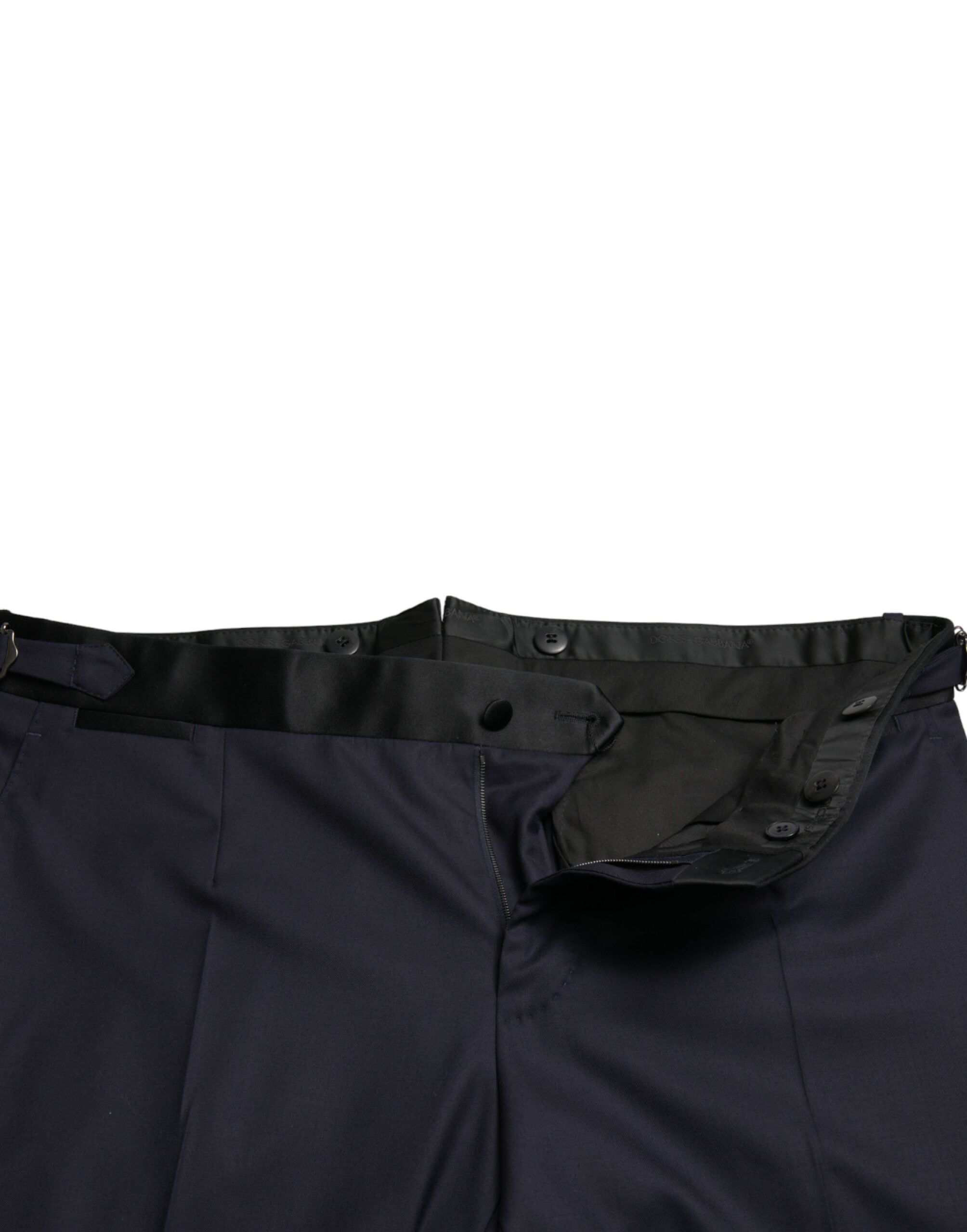 Dolce & Gabbana Blue Wool Cropped Tapered Pants Dolce & Gabbana