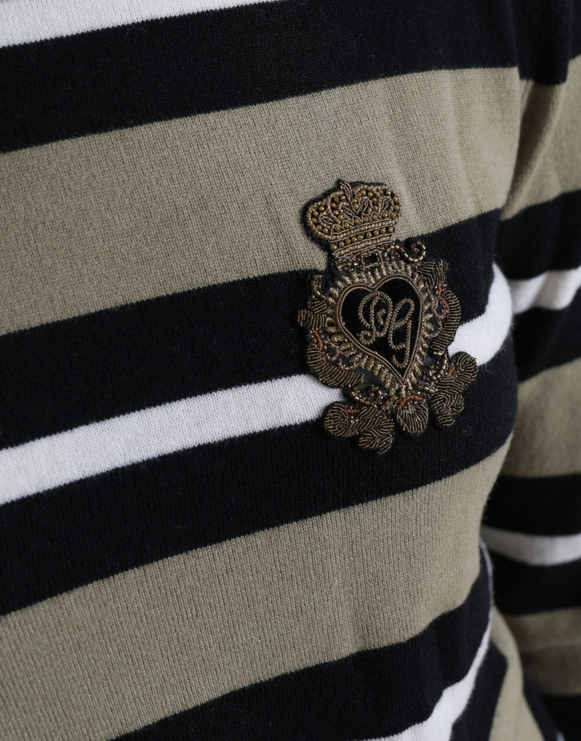 Dolce & Gabbana Multicolor Stripes Logo Turtle Neck Pullover Sweater Dolce & Gabbana