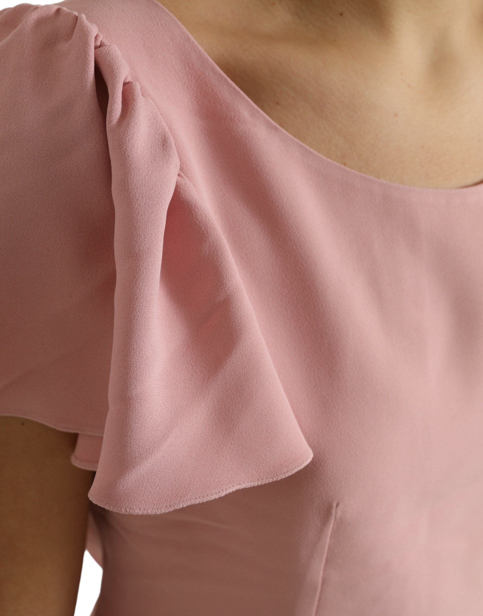 Dolce & Gabbana Pink Short Sleeves Round Neck Blouse Top Dolce & Gabbana