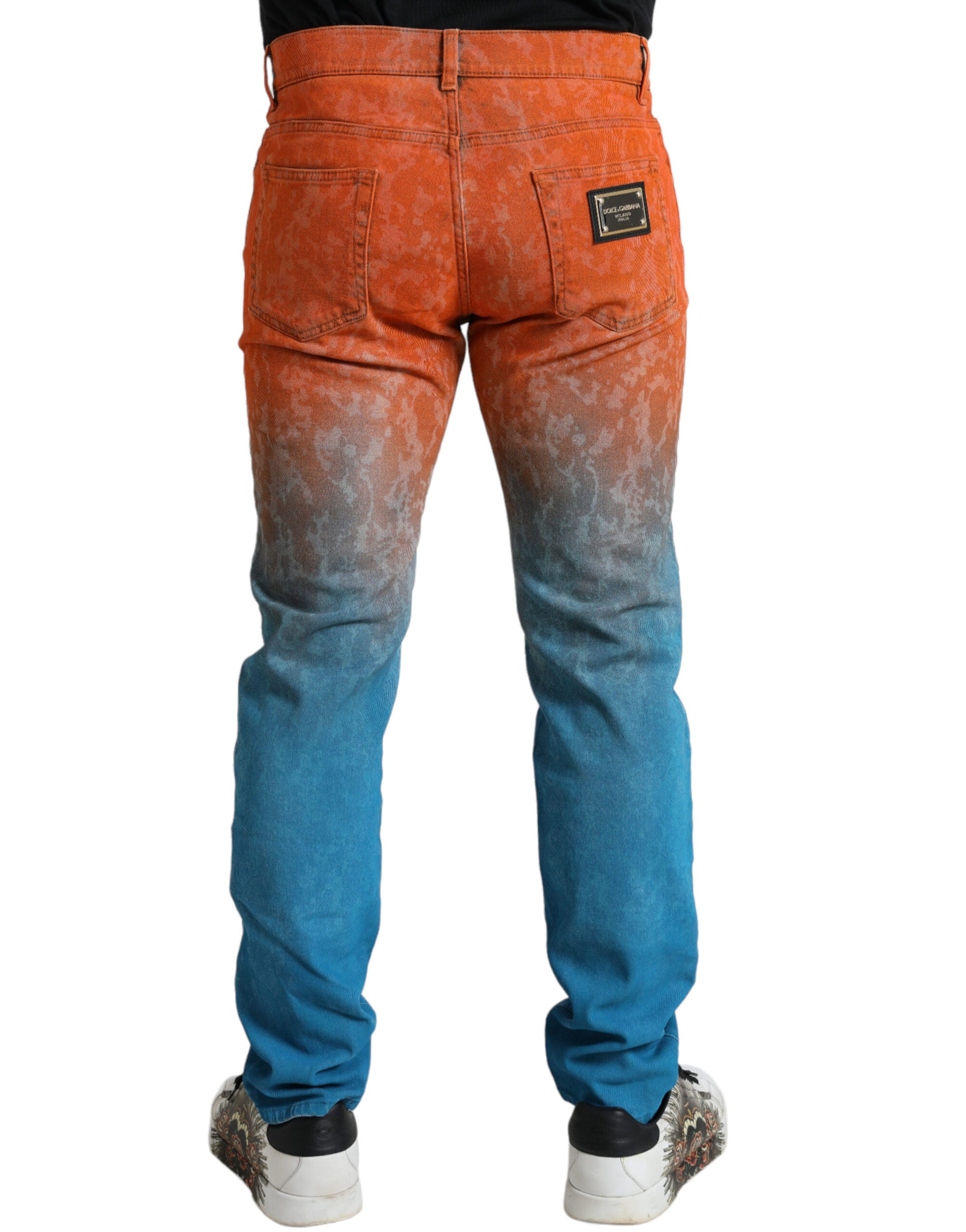 Dolce & Gabbana Multicolor Ombre Cotton Slim Fit Denim Jeans Dolce & Gabbana
