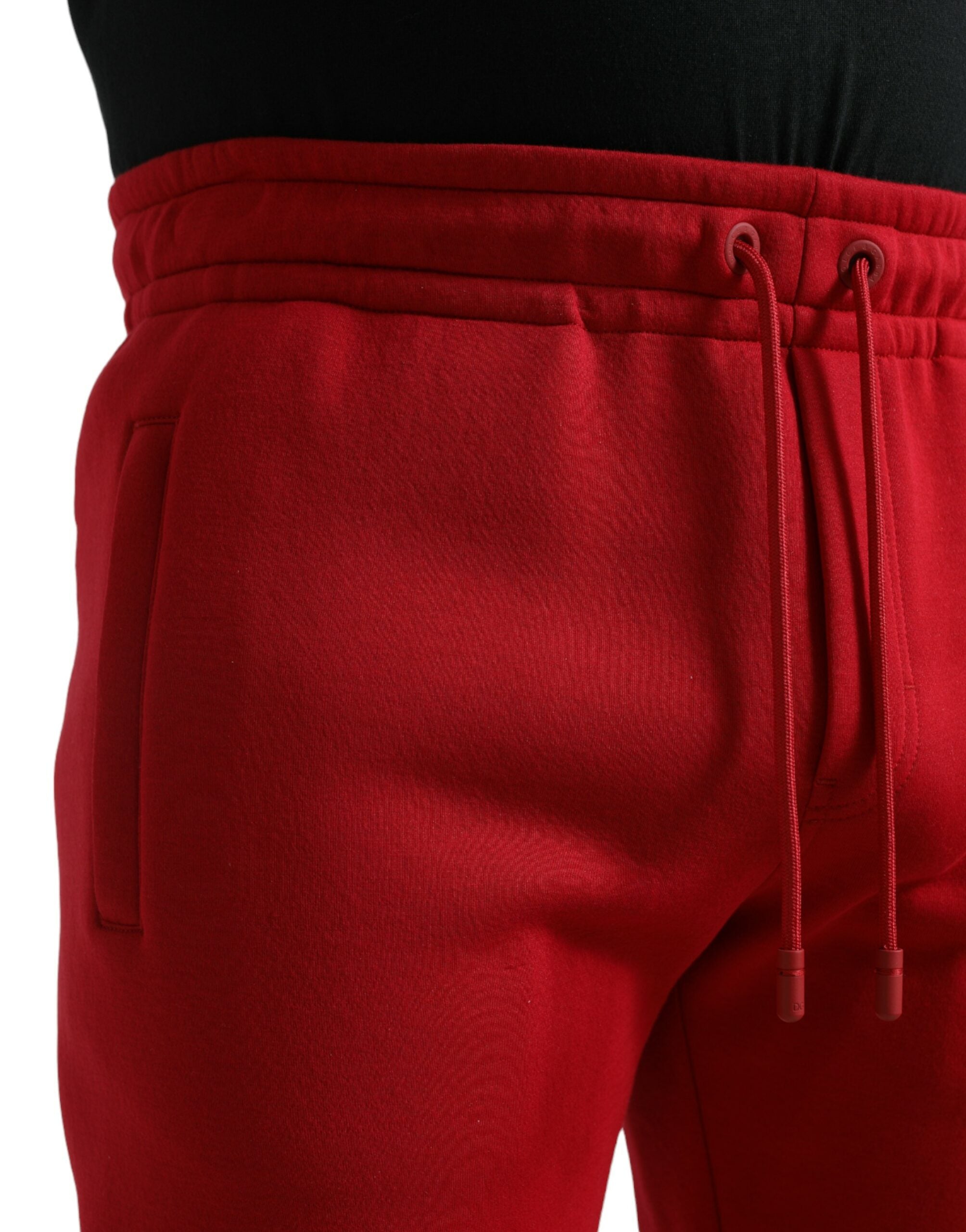 Dolce & Gabbana Red Cotton Blend Skinny Jogger Pants Dolce & Gabbana