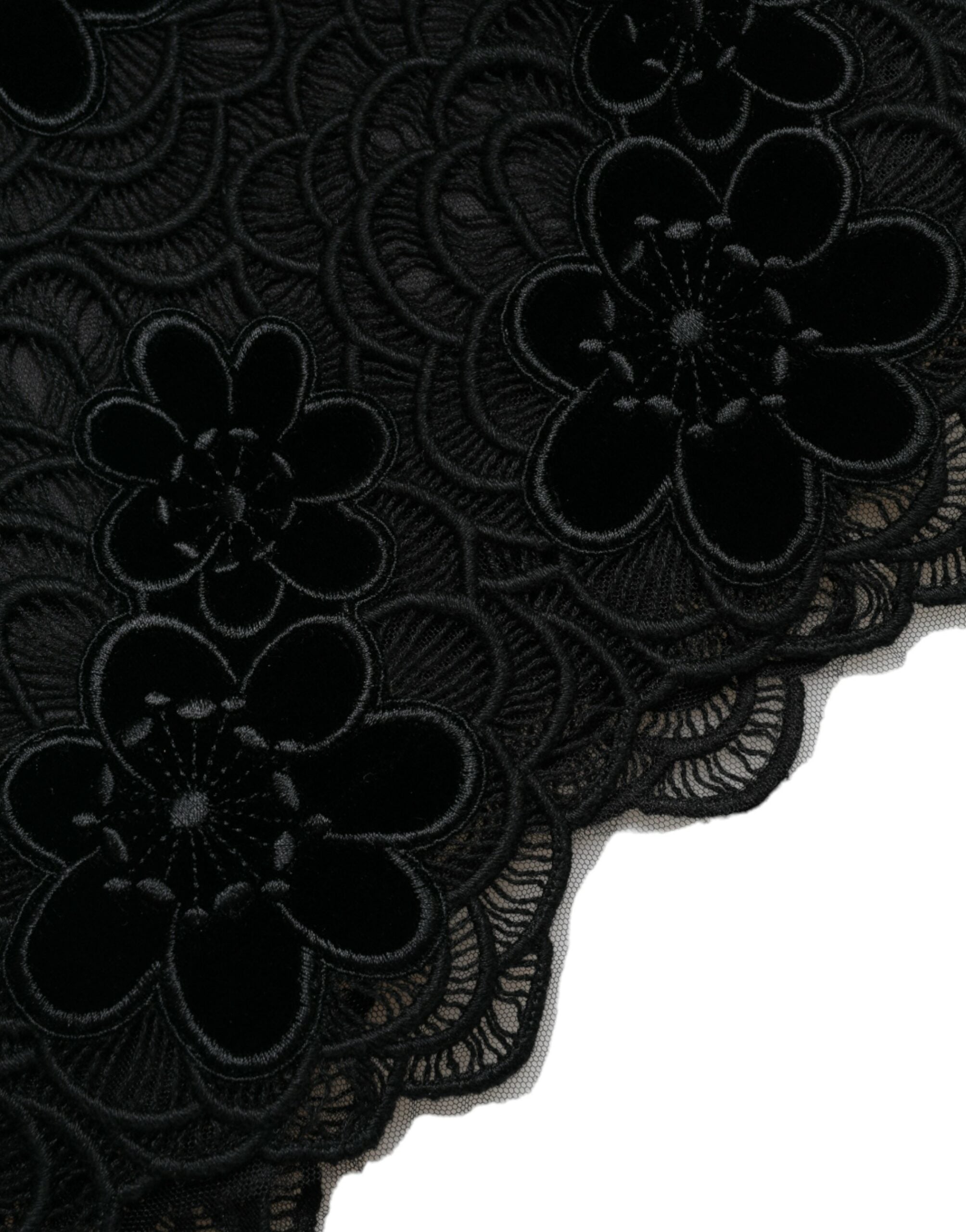 Dolce & Gabbana Black Floral Lace Cotton Bodycon Dress Dolce & Gabbana