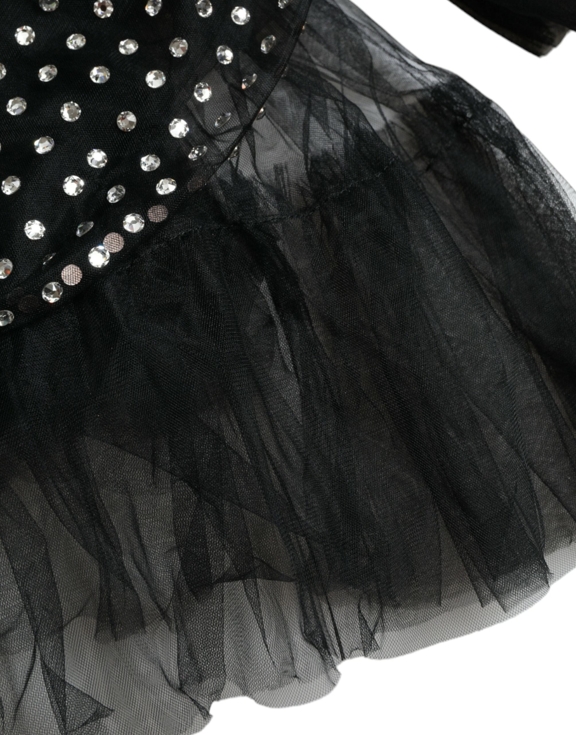 Dolce & Gabbana Black Crystal Embellished A-line Gown Dress Dolce & Gabbana