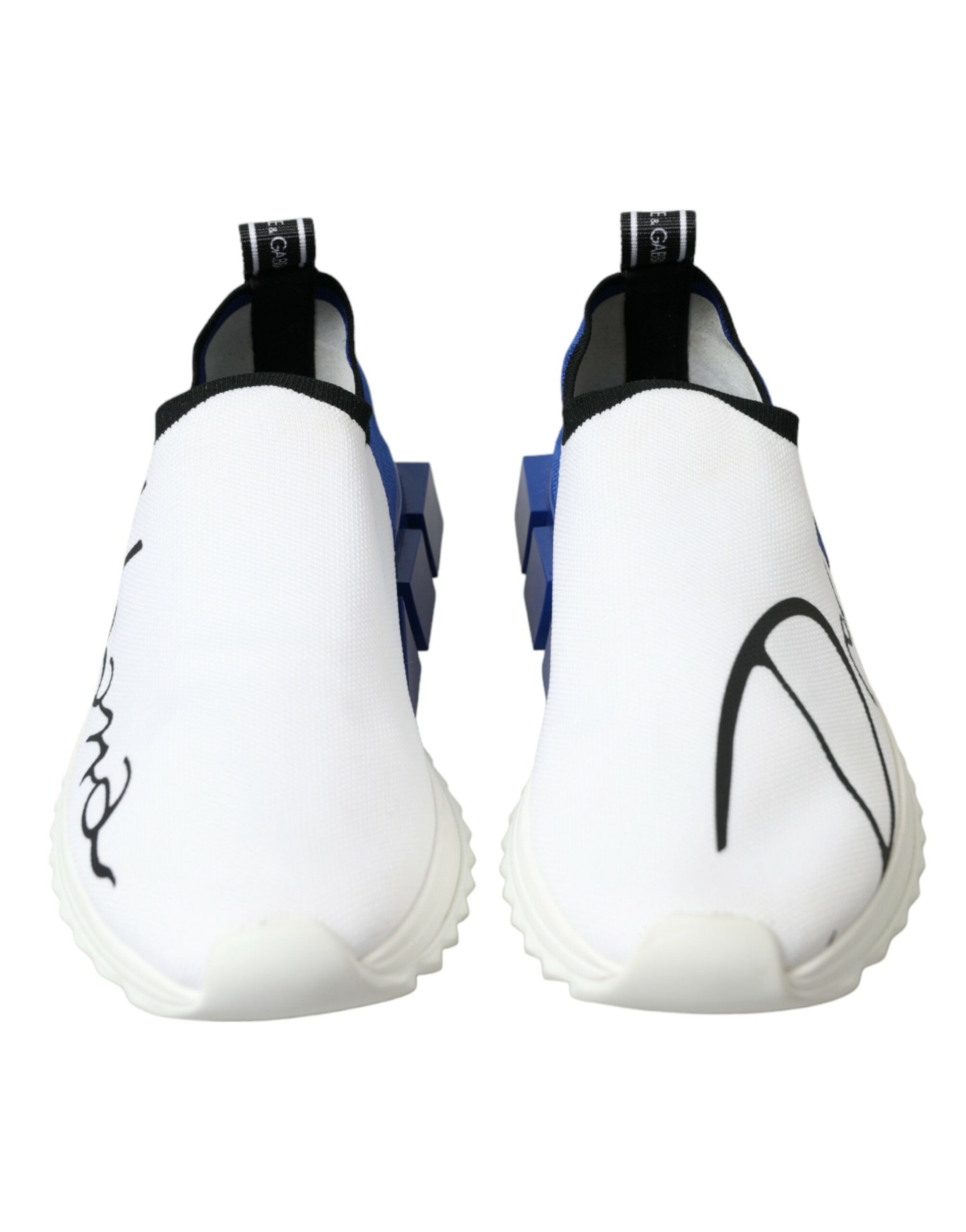 Dolce & Gabbana White Blue Sorrento Low Top Men Casual Sneakers Shoes Dolce & Gabbana