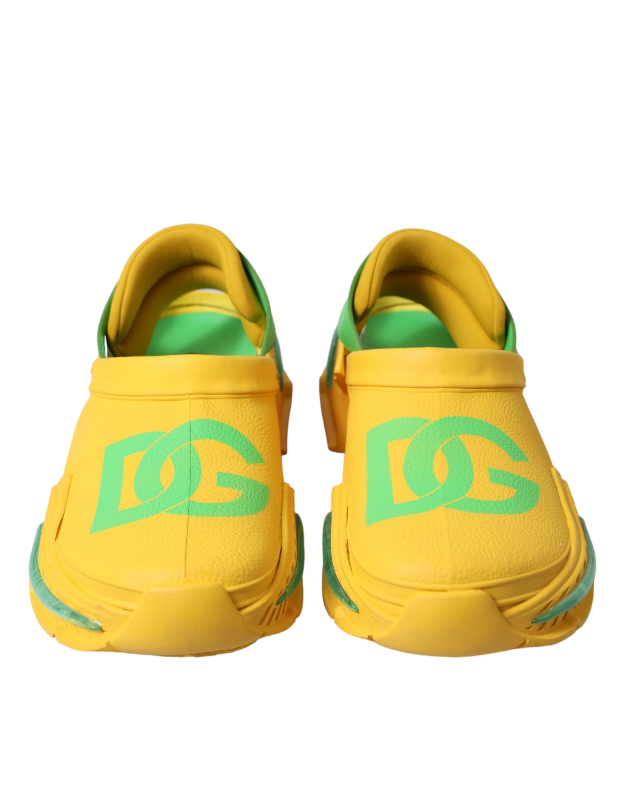 Dolce & Gabbana Yellow Green Rubber Clogs Men Slippers Men Shoes Dolce & Gabbana