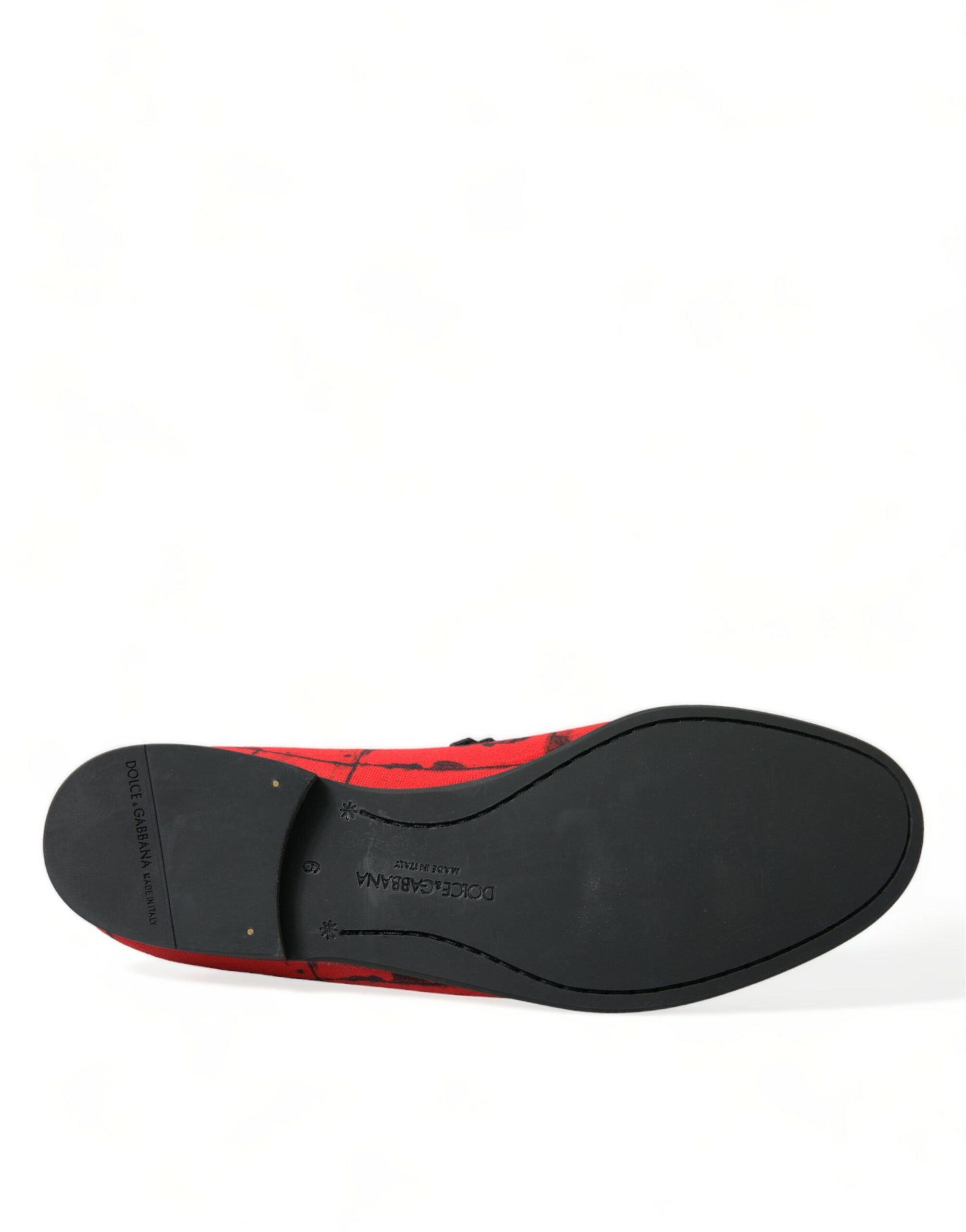 Dolce & Gabbana Red Black Torero Loafers Slippers Men Shoes Dolce & Gabbana