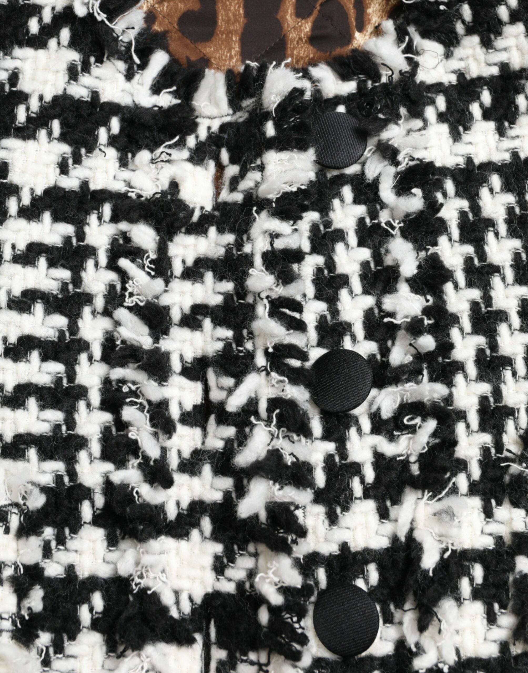 Dolce & Gabbana Black White Houndstooth Trench Coat Jacket Dolce & Gabbana