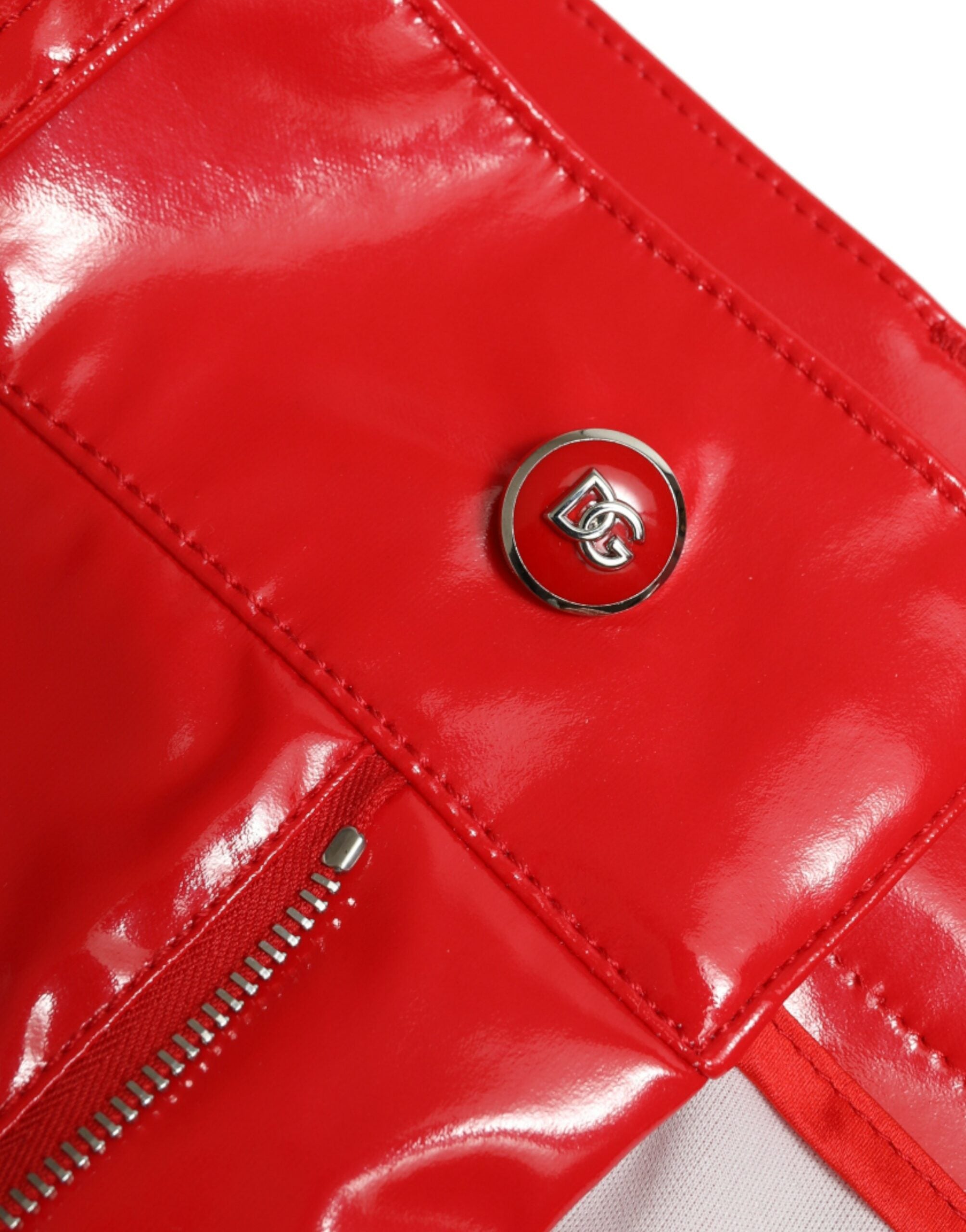 Dolce & Gabbana Shiny Red High Waist Skinny Pants Dolce & Gabbana