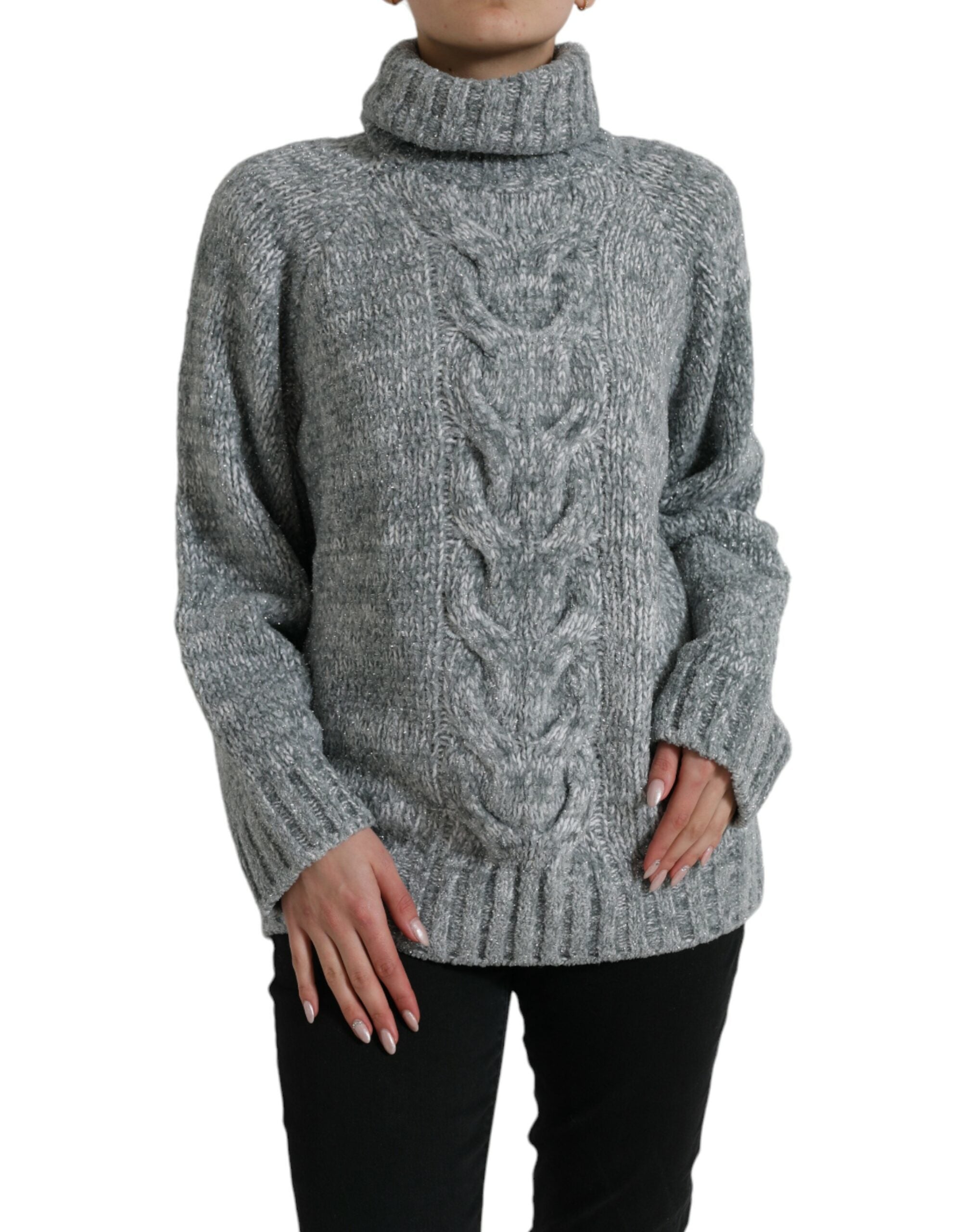 Dolce & Gabbana Gray Cashmere Turtle Neck Pullover Sweater Dolce & Gabbana