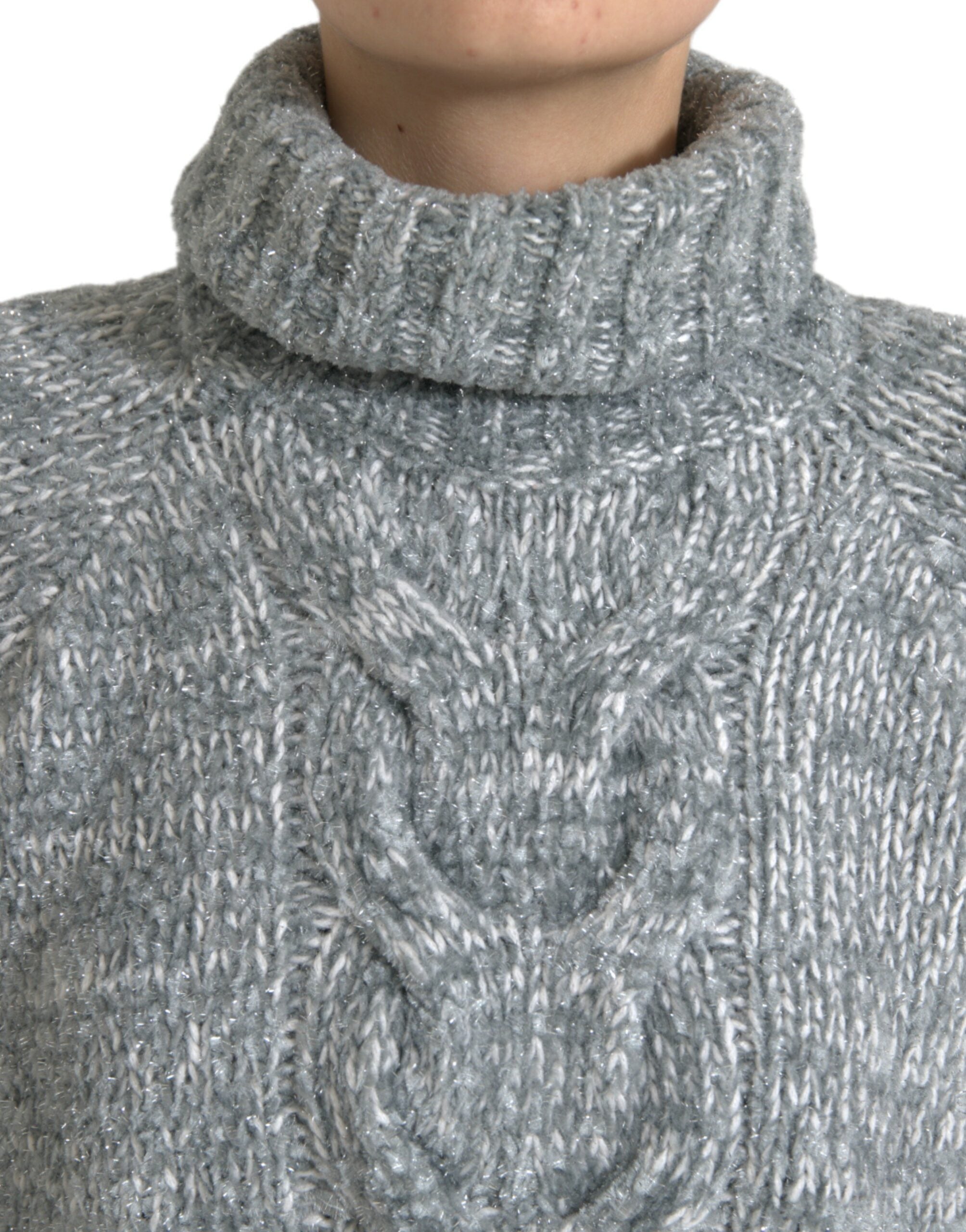 Dolce & Gabbana Gray Cashmere Turtle Neck Pullover Sweater Dolce & Gabbana