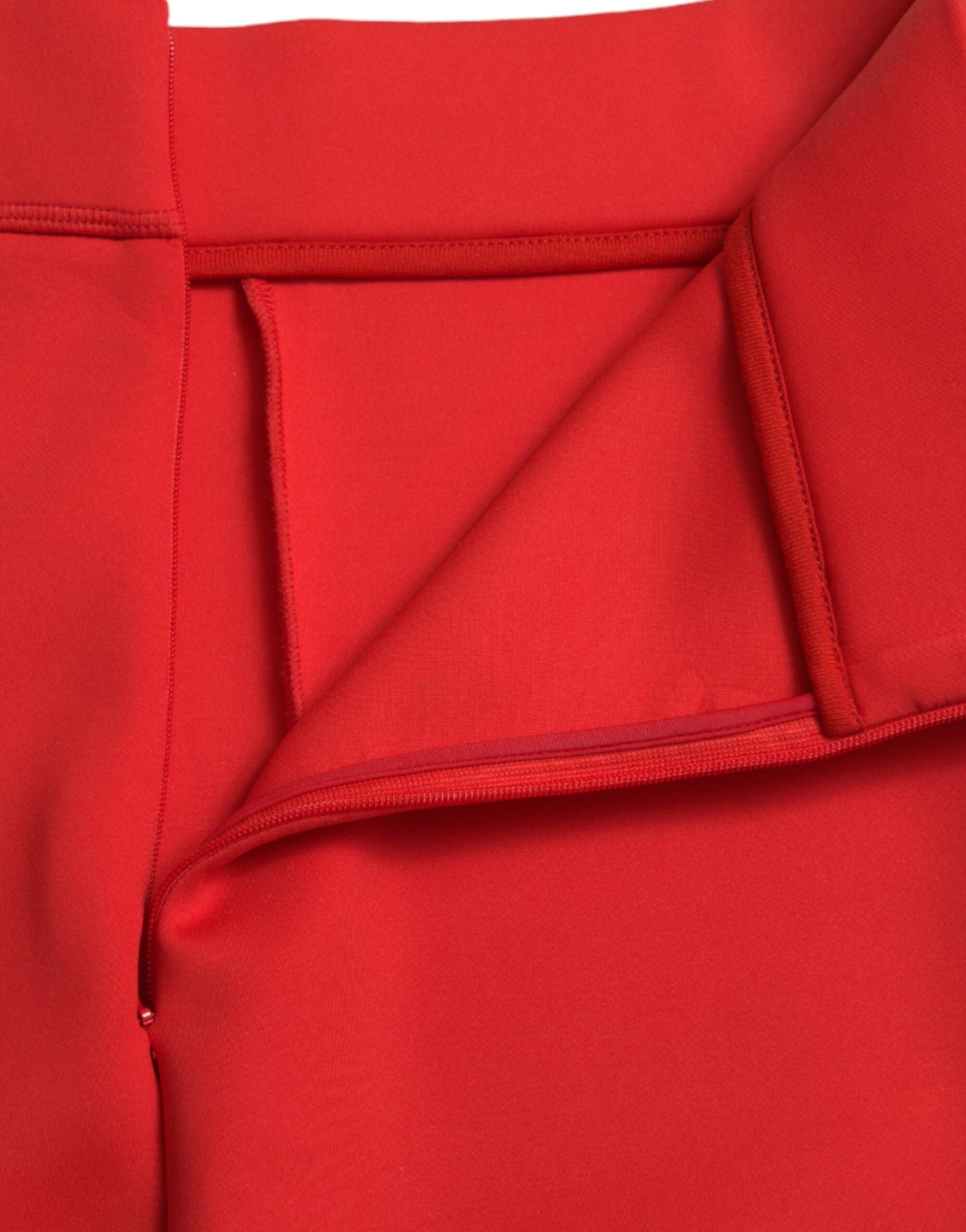 Dolce & Gabbana Red Nylon Stretch Slim Leggings Pants Dolce & Gabbana