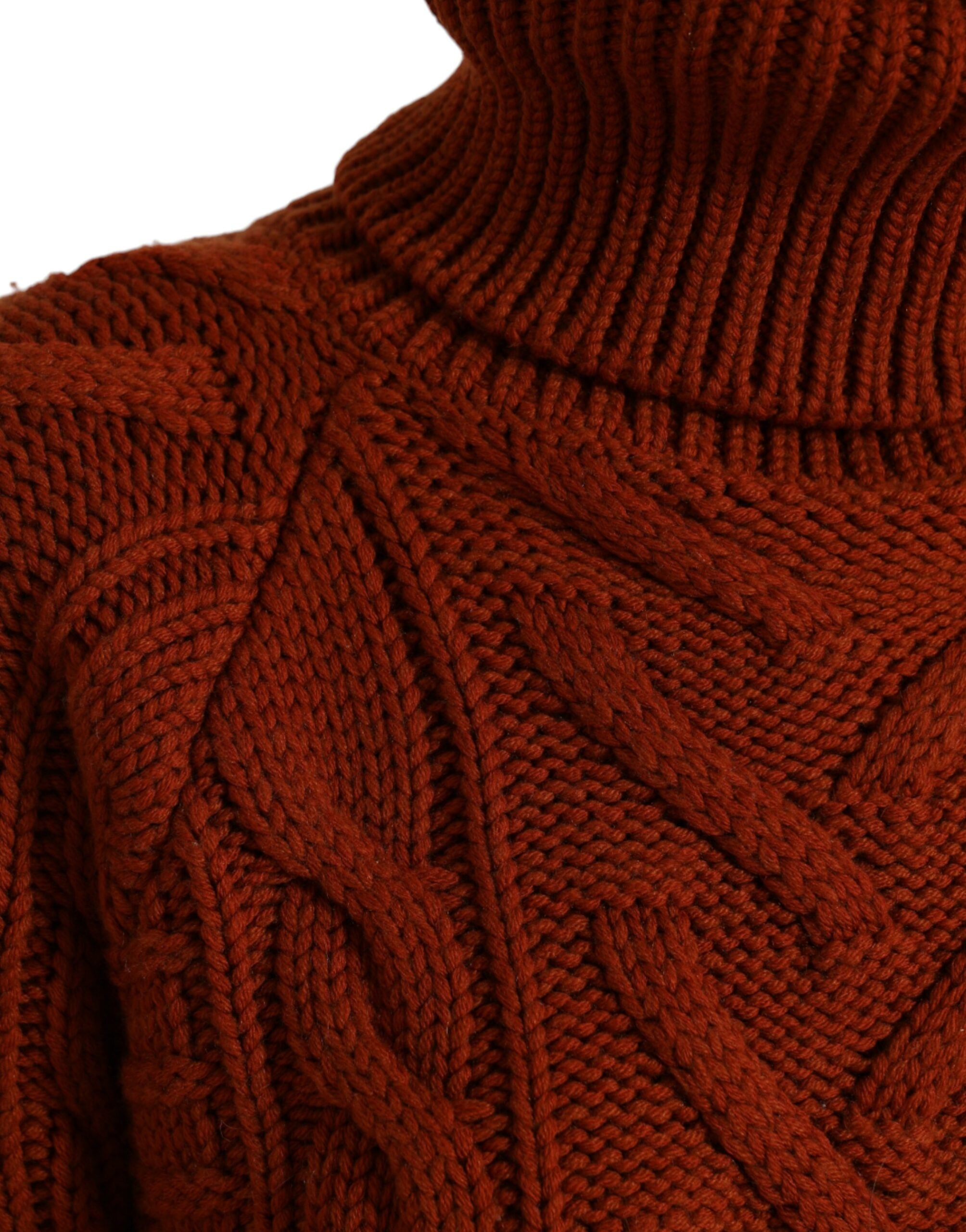 Dolce & Gabbana Brown Wool Knit Turtleneck Pullover Sweater Dolce & Gabbana