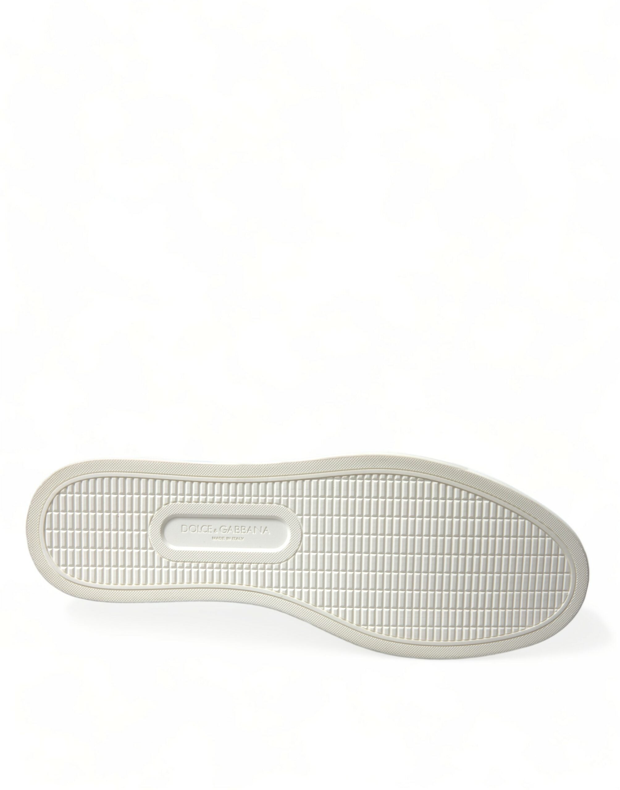 Dolce & Gabbana White Bordeaux Leather Logo Low Top Sneakers Shoes Dolce & Gabbana