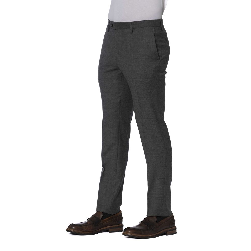 Trussardi Gray Wool Men Trouser Trussardi