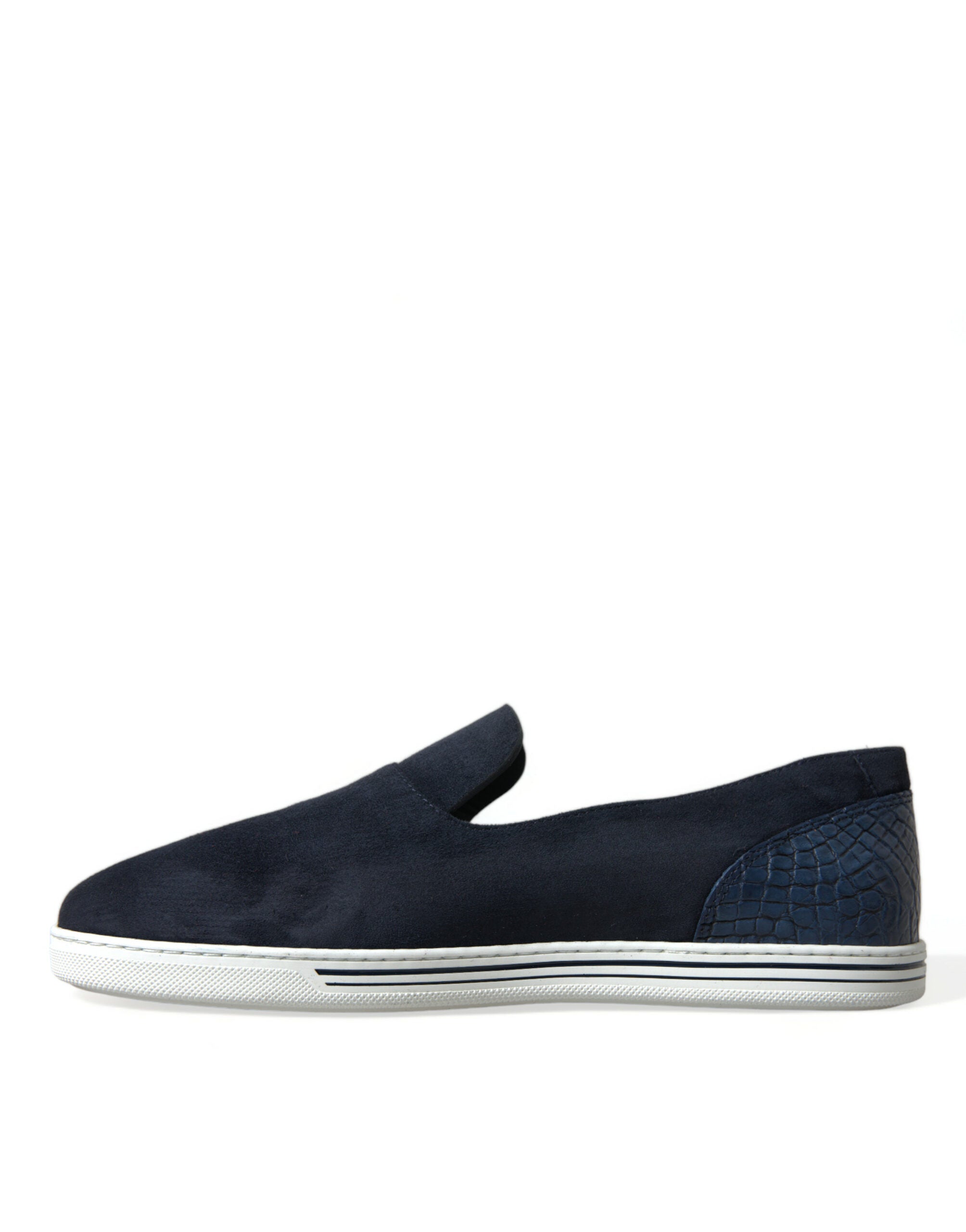 Dolce & Gabbana Blue Suede Caiman Loafers Saint Tropez Shoes Dolce & Gabbana