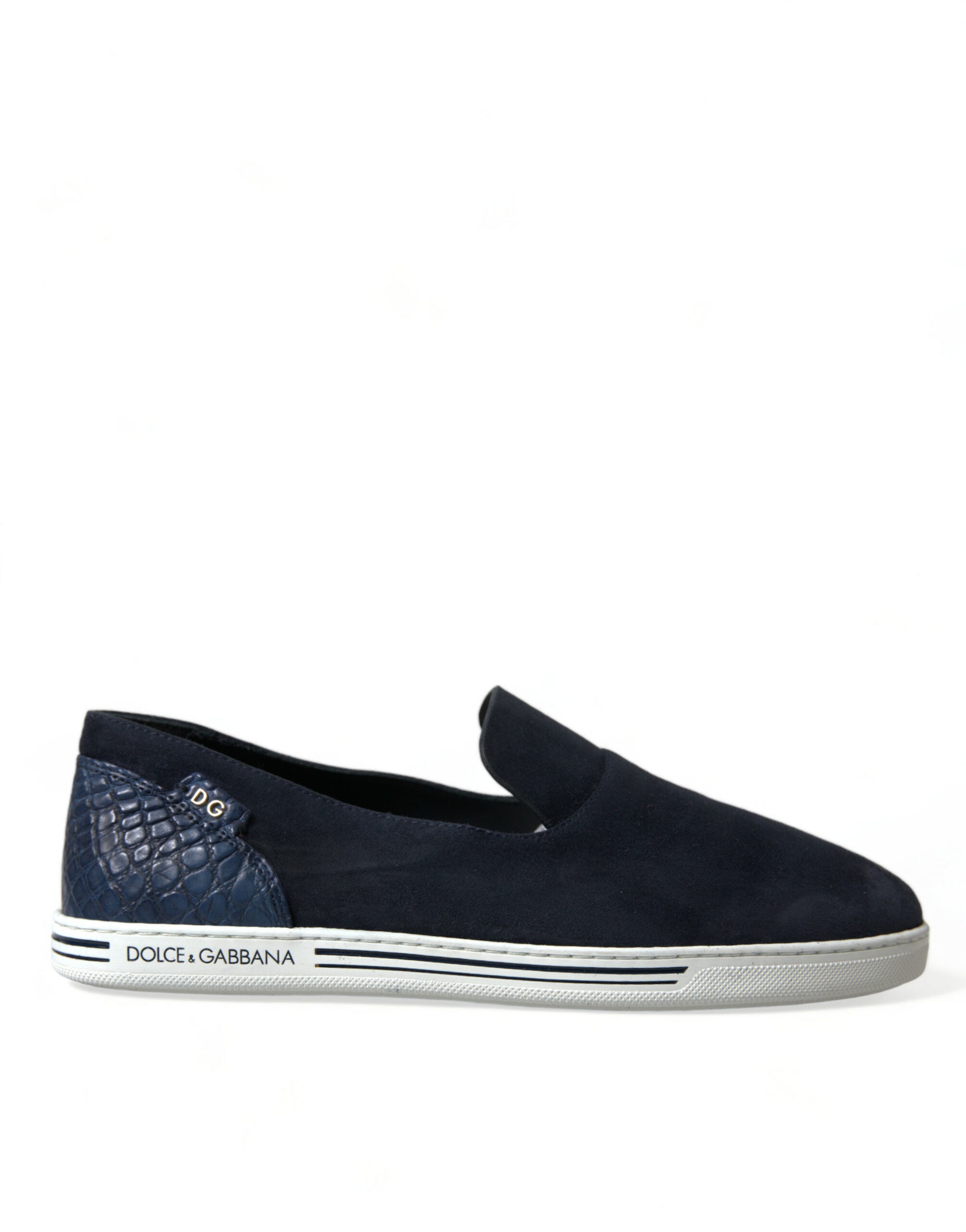 Dolce & Gabbana Blue Suede Caiman Loafers Saint Tropez Shoes Dolce & Gabbana