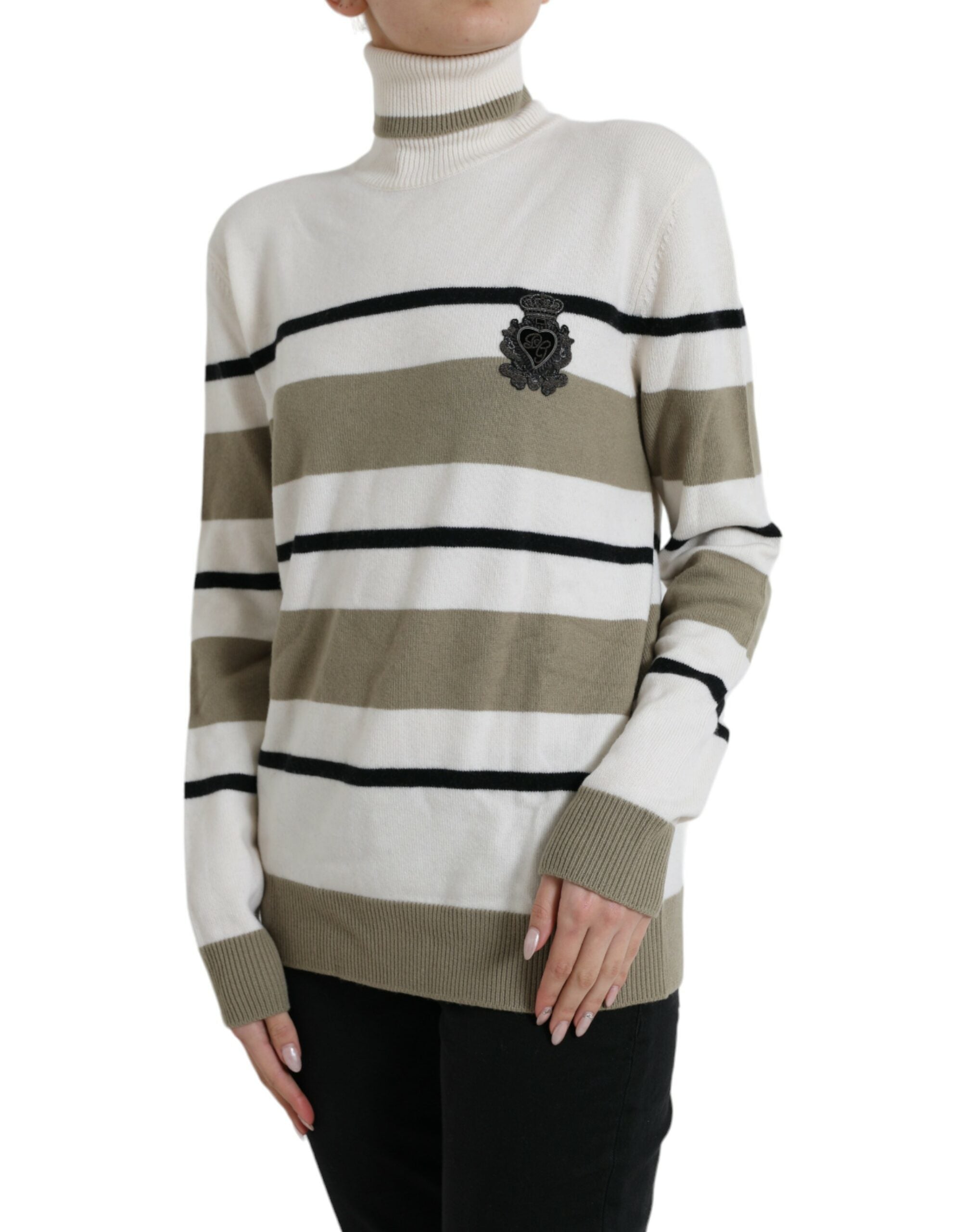 Dolce & Gabbana Multicolor Stripe Wool Logo Pullover Sweater Dolce & Gabbana