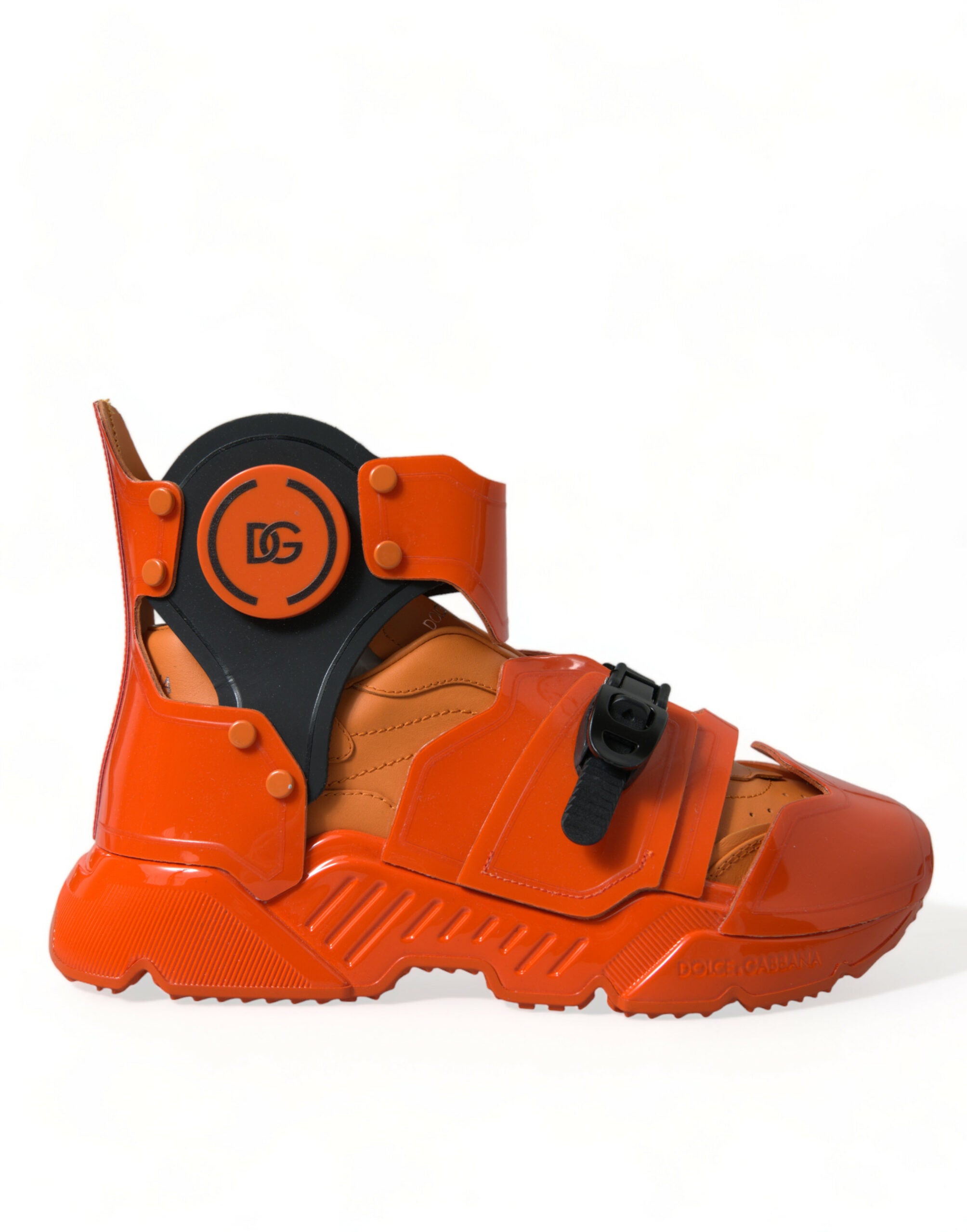 Dolce & Gabbana Orange Multi Panel Chunky High Top Sneakers Shoes Dolce & Gabbana