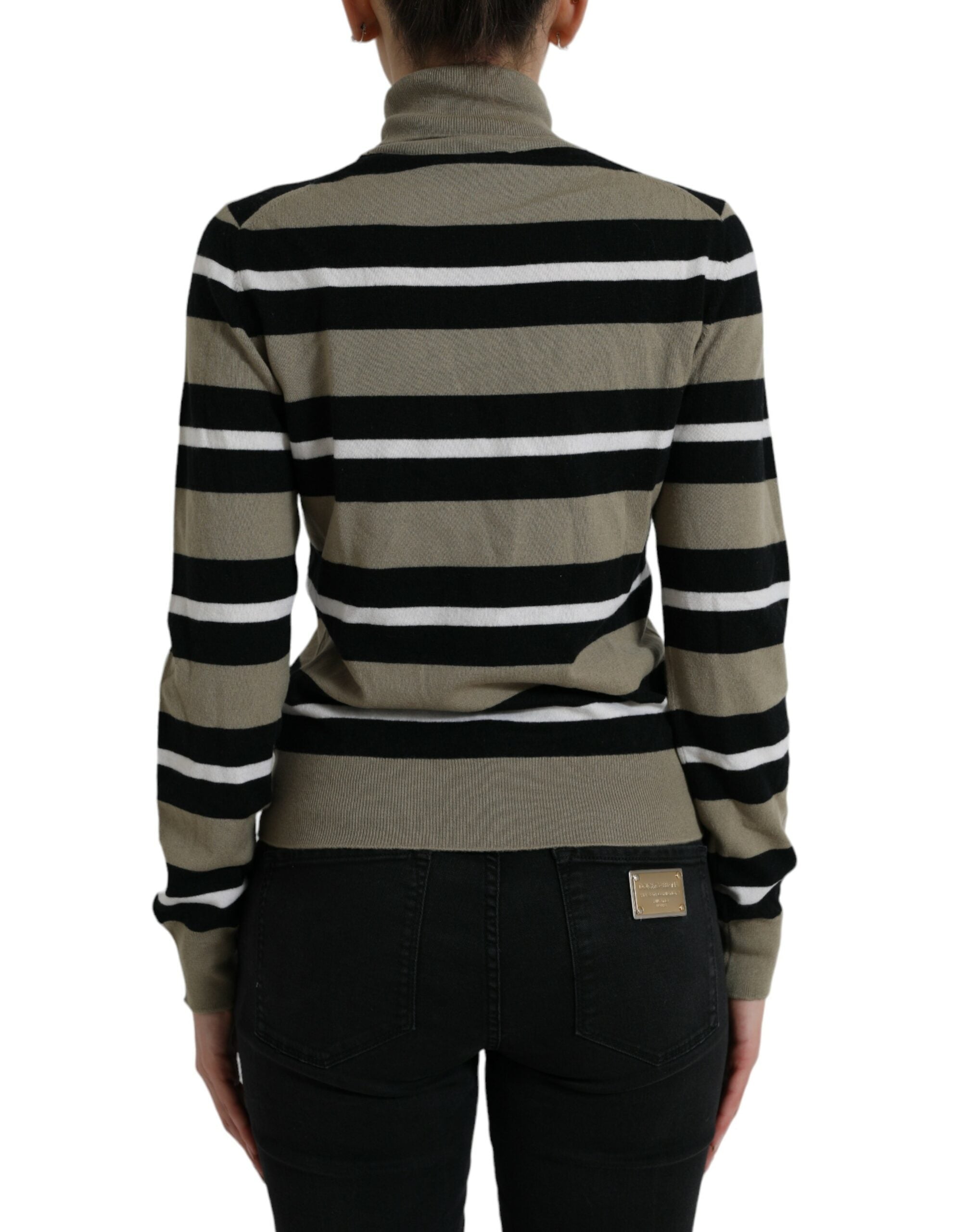 Dolce & Gabbana Multicolor Stripe Wool Logo Pullover Sweater Dolce & Gabbana