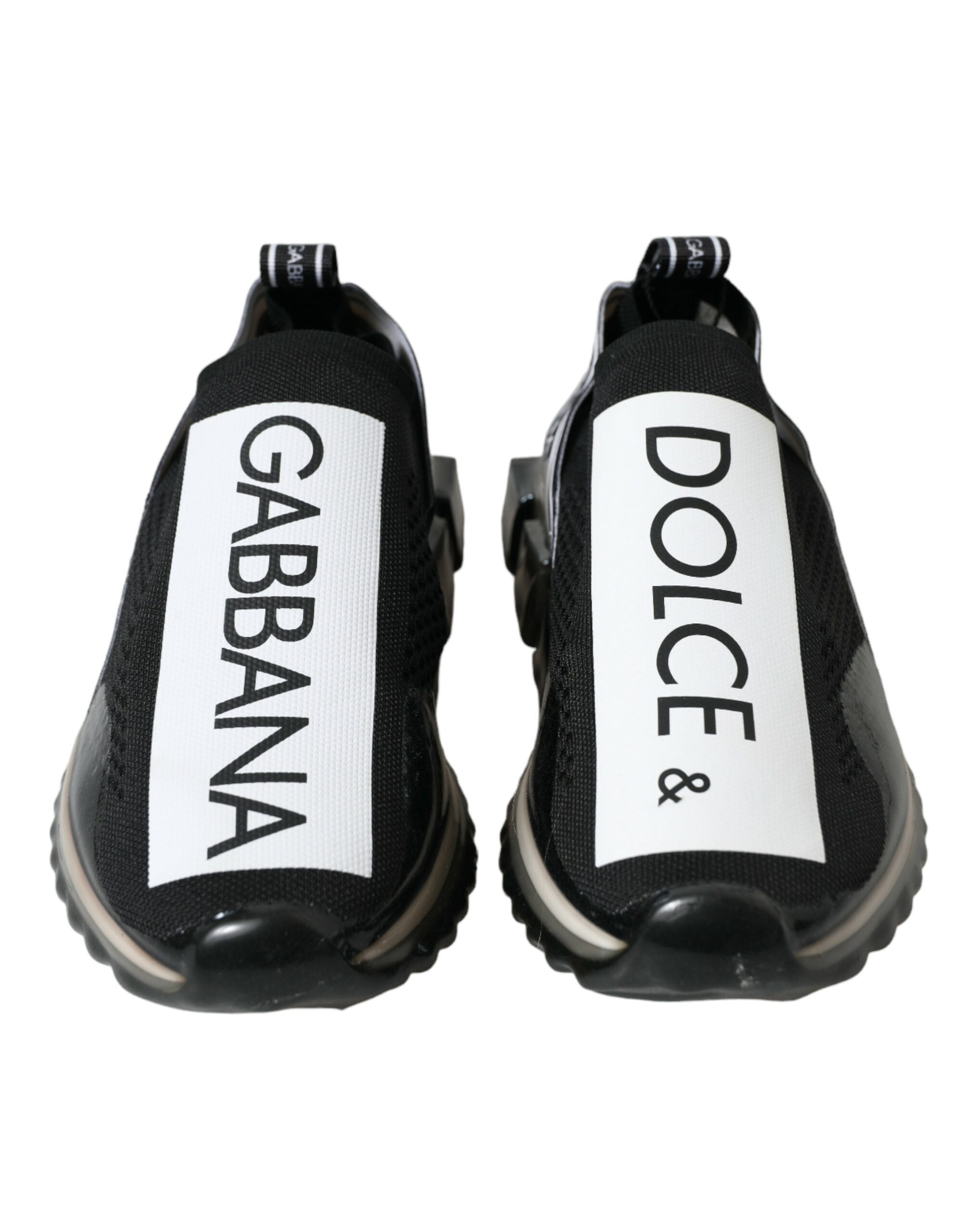 Dolce & Gabbana Black White Slip On Sneakers Sorrento Shoes Dolce & Gabbana
