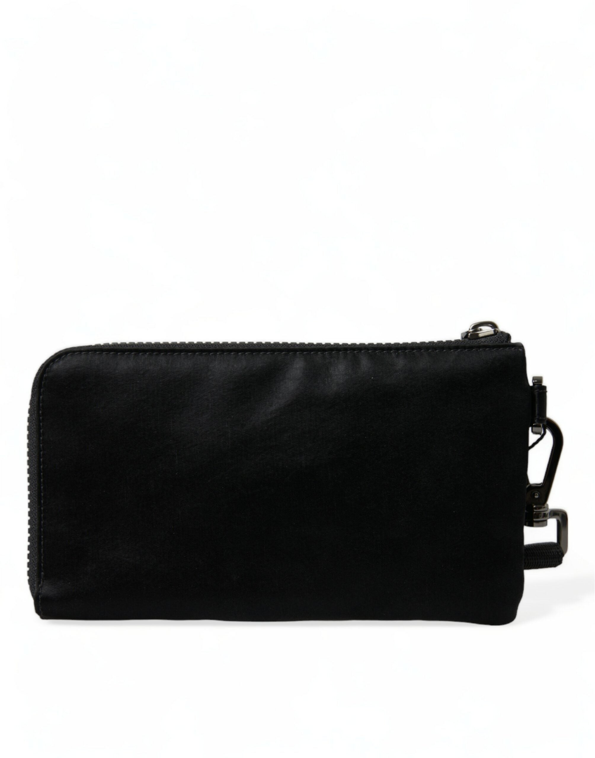 Dolce & Gabbana Black Nylon Logo Plaque Keyring Pouch Clutch Bag Dolce & Gabbana