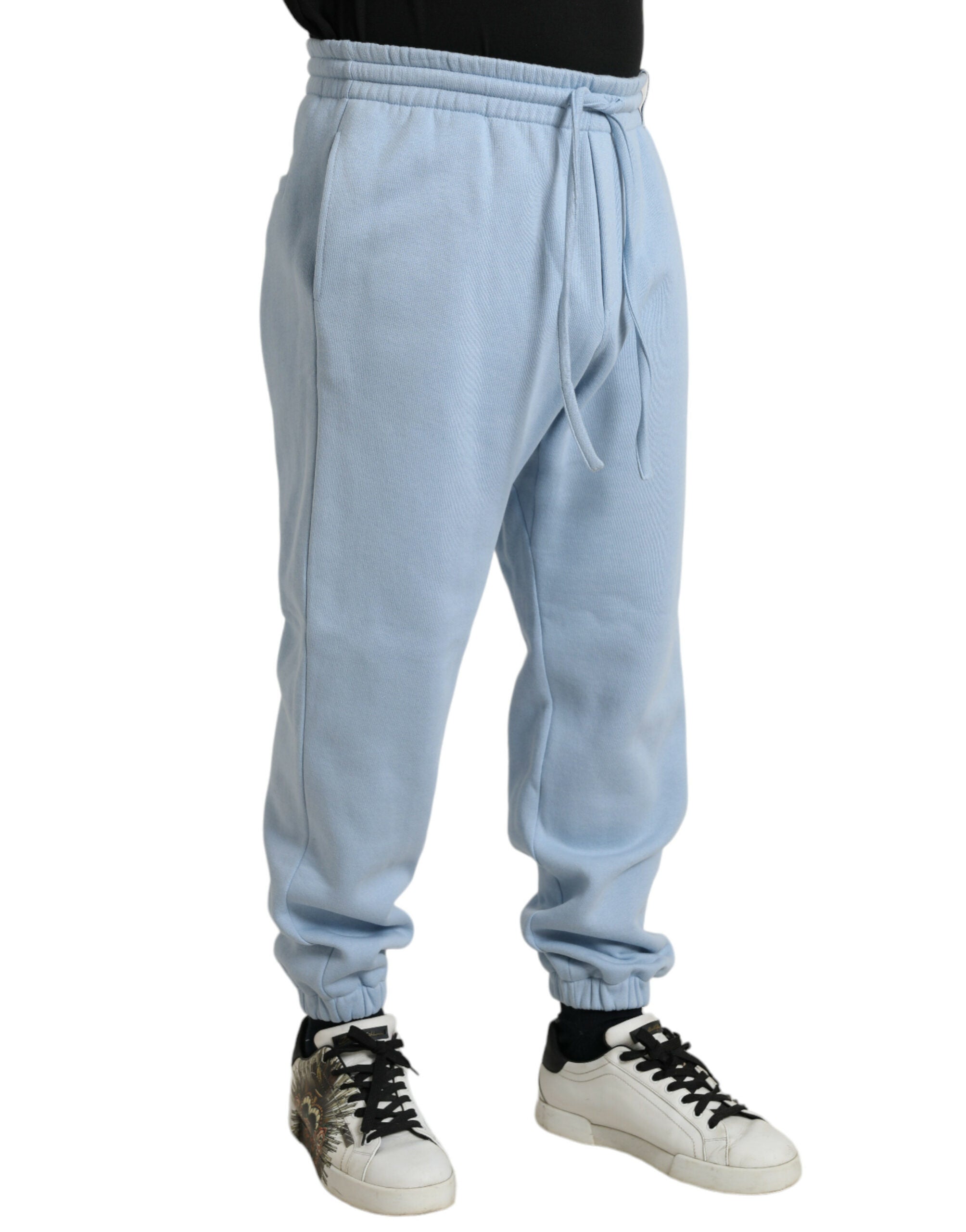 Dolce & Gabbana Light Blue Cotton Sweatpants Men Jogger Pants Dolce & Gabbana