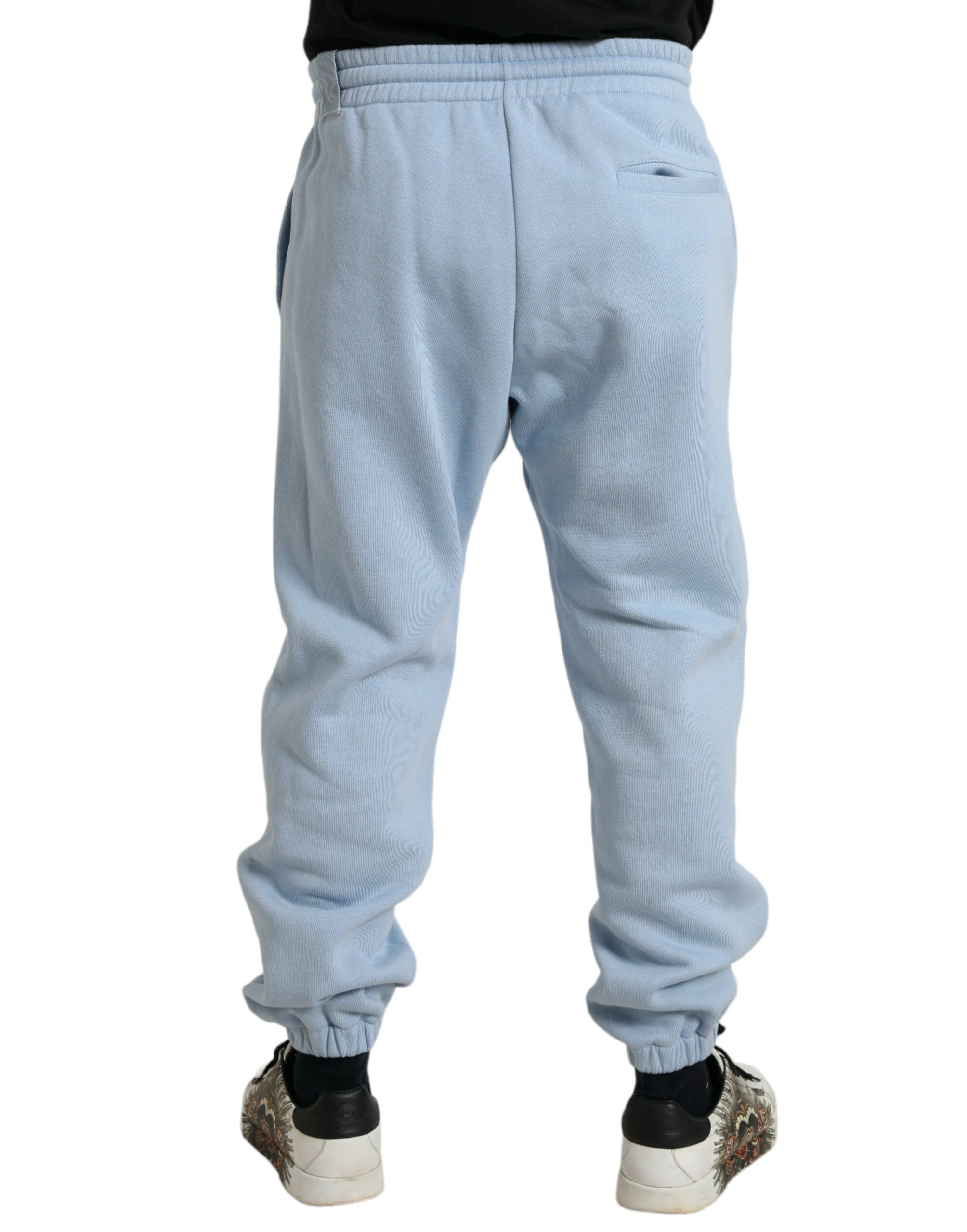 Dolce & Gabbana Light Blue Cotton Sweatpants Men Jogger Pants Dolce & Gabbana