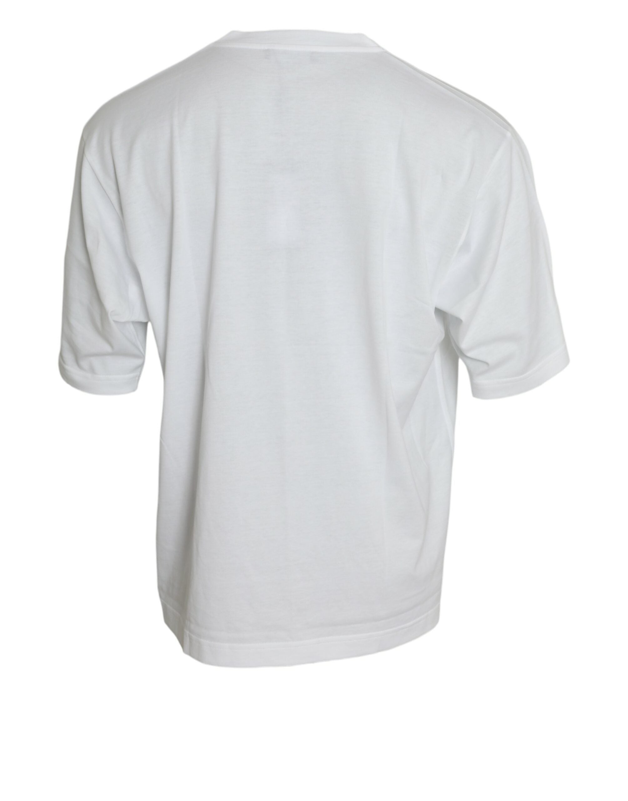 Dolce & Gabbana White Cotton Short Sleeves Crewneck T-shirt Dolce & Gabbana