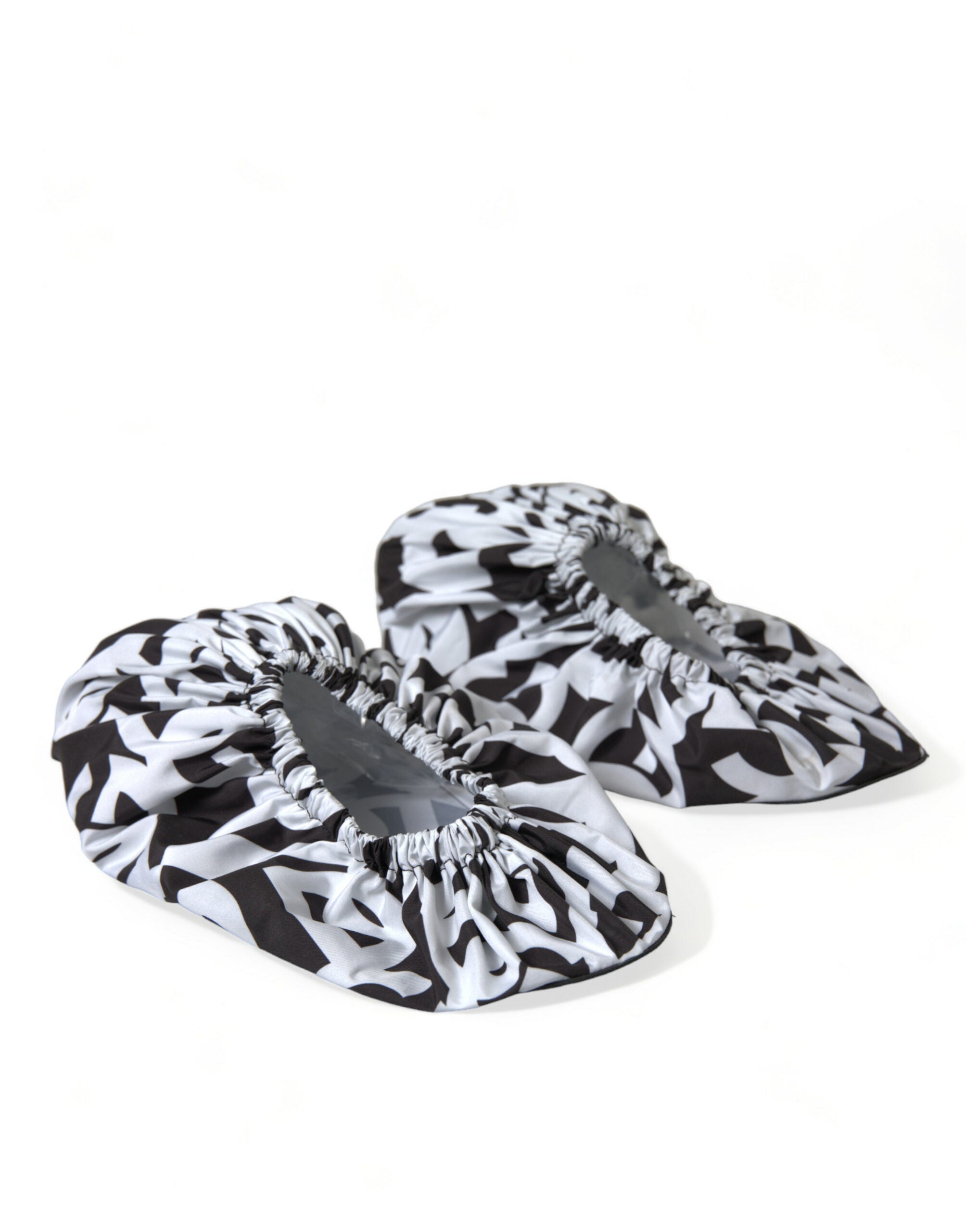 Dolce & Gabbana White Logo Print Nylon Slip On Flats Shoes Dolce & Gabbana