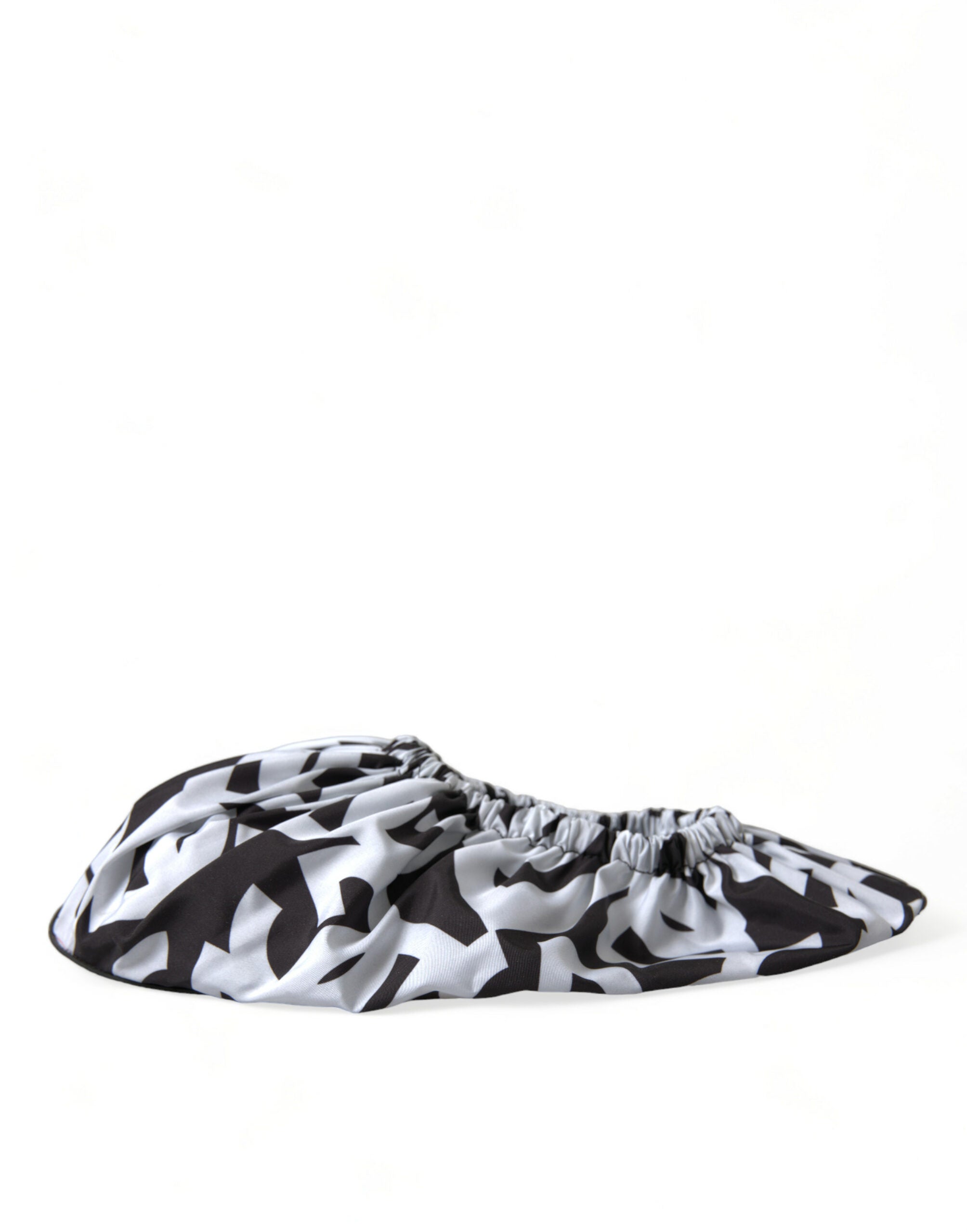 Dolce & Gabbana White Logo Print Nylon Slip On Flats Shoes Dolce & Gabbana