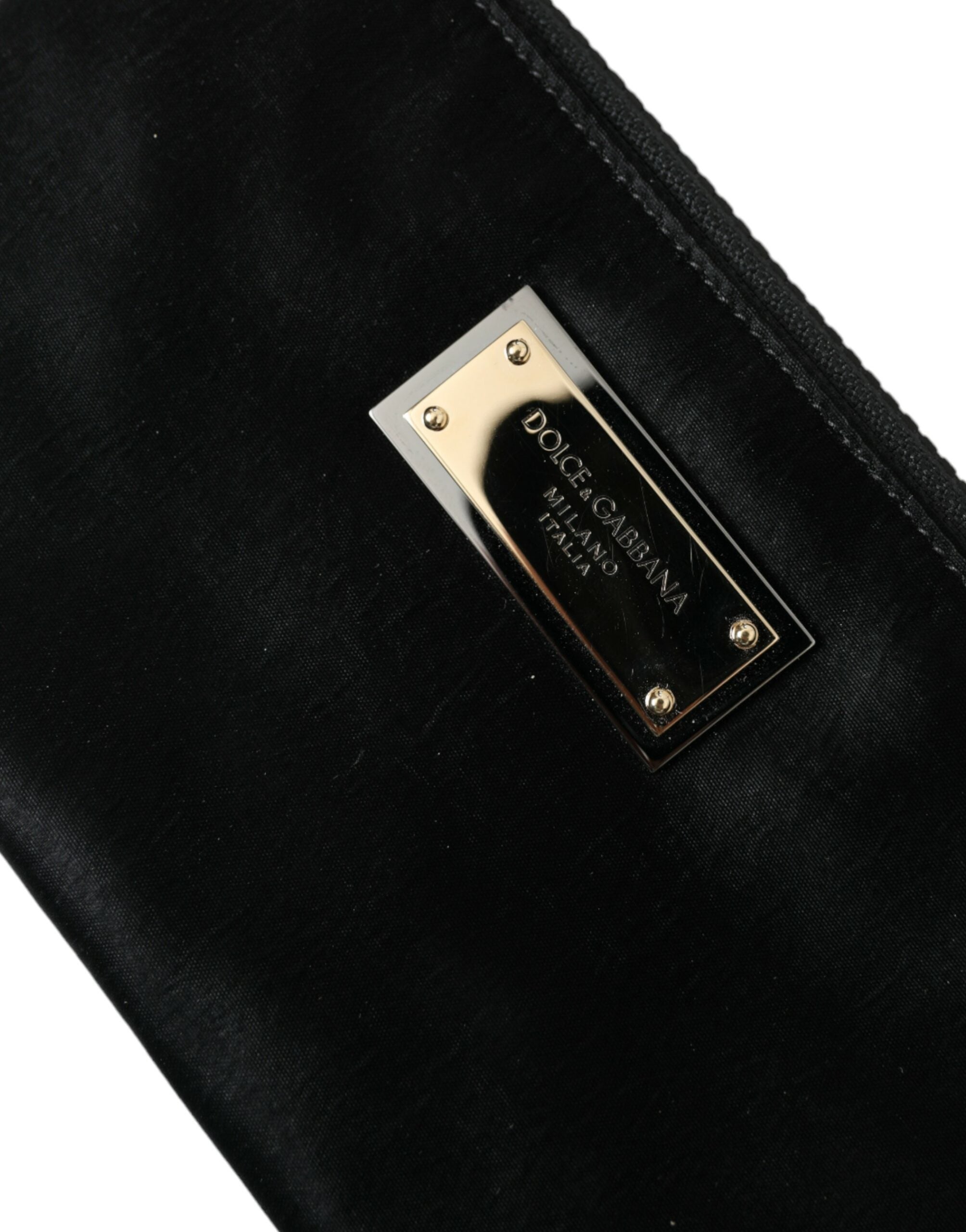 Dolce & Gabbana Black Nylon Logo Plaque Keyring Pouch Clutch Bags Dolce & Gabbana