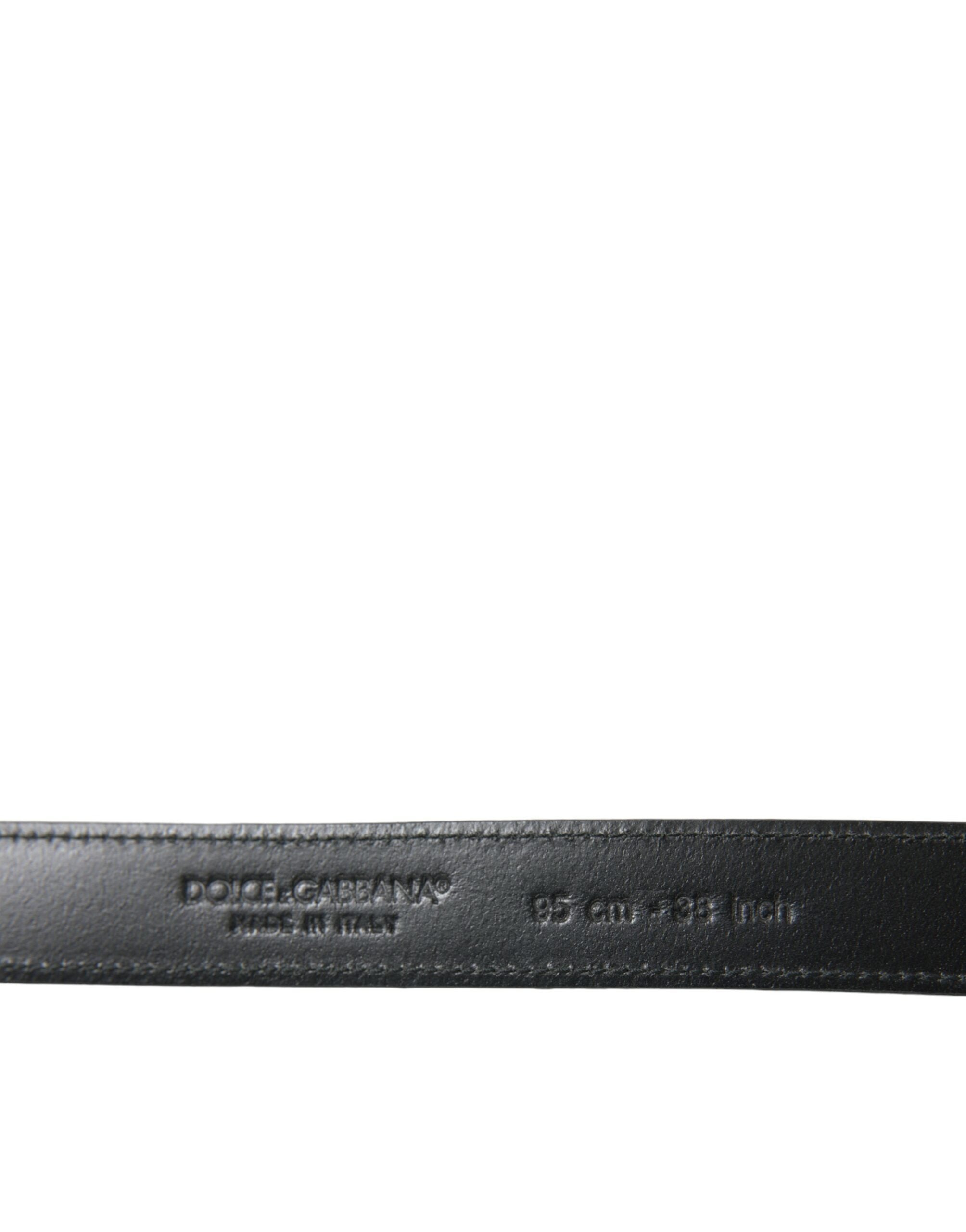Dolce & Gabbana Black Leather Silver Metal Buckle Belt Dolce & Gabbana