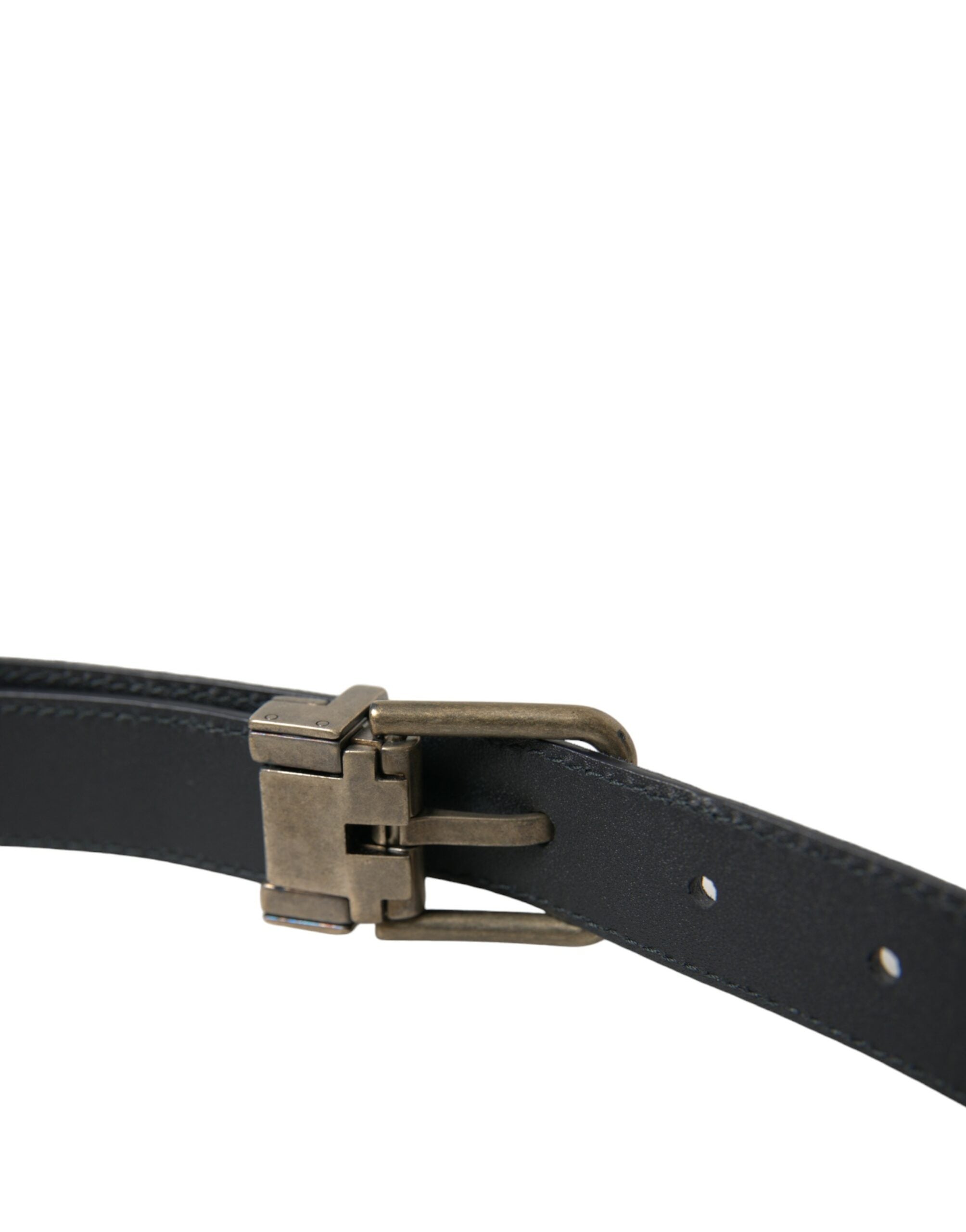 Dolce & Gabbana Blue Suede Leather Gold Metal Buckle Belt Dolce & Gabbana