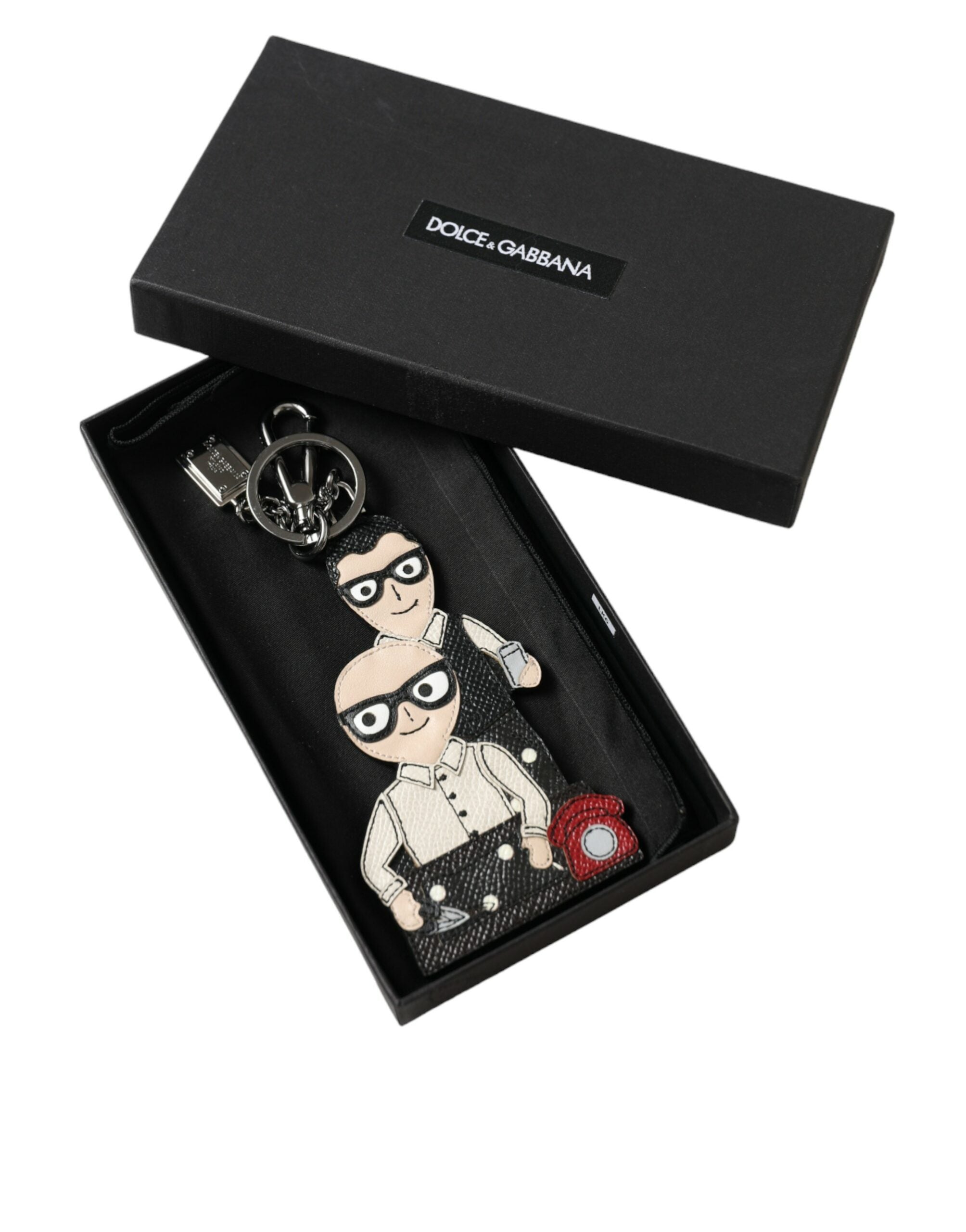 Dolce & Gabbana Leather Dominico Stefano #DGFAMILY Logo Badge Keychain Dolce & Gabbana