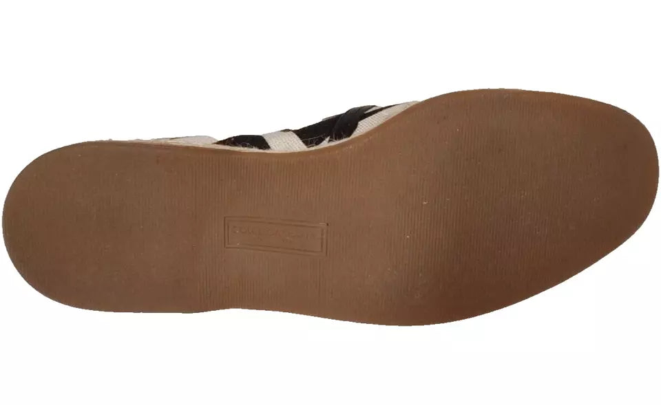 Dolce & Gabbana Black White Stripes Slip On Espadrille Shoes Dolce & Gabbana