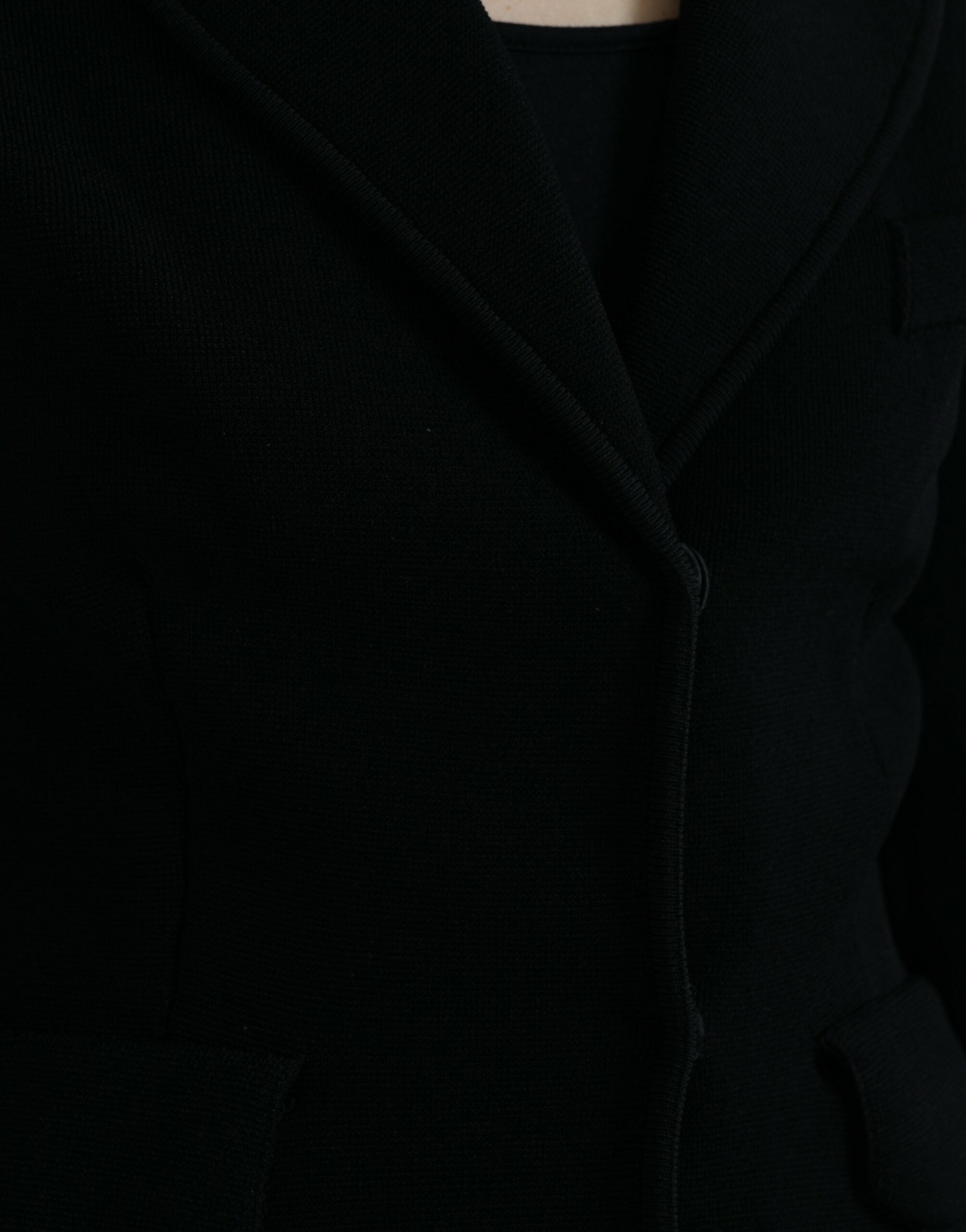 Dolce & Gabbana Black Viscose Single Breasted Blazer Jacket Dolce & Gabbana
