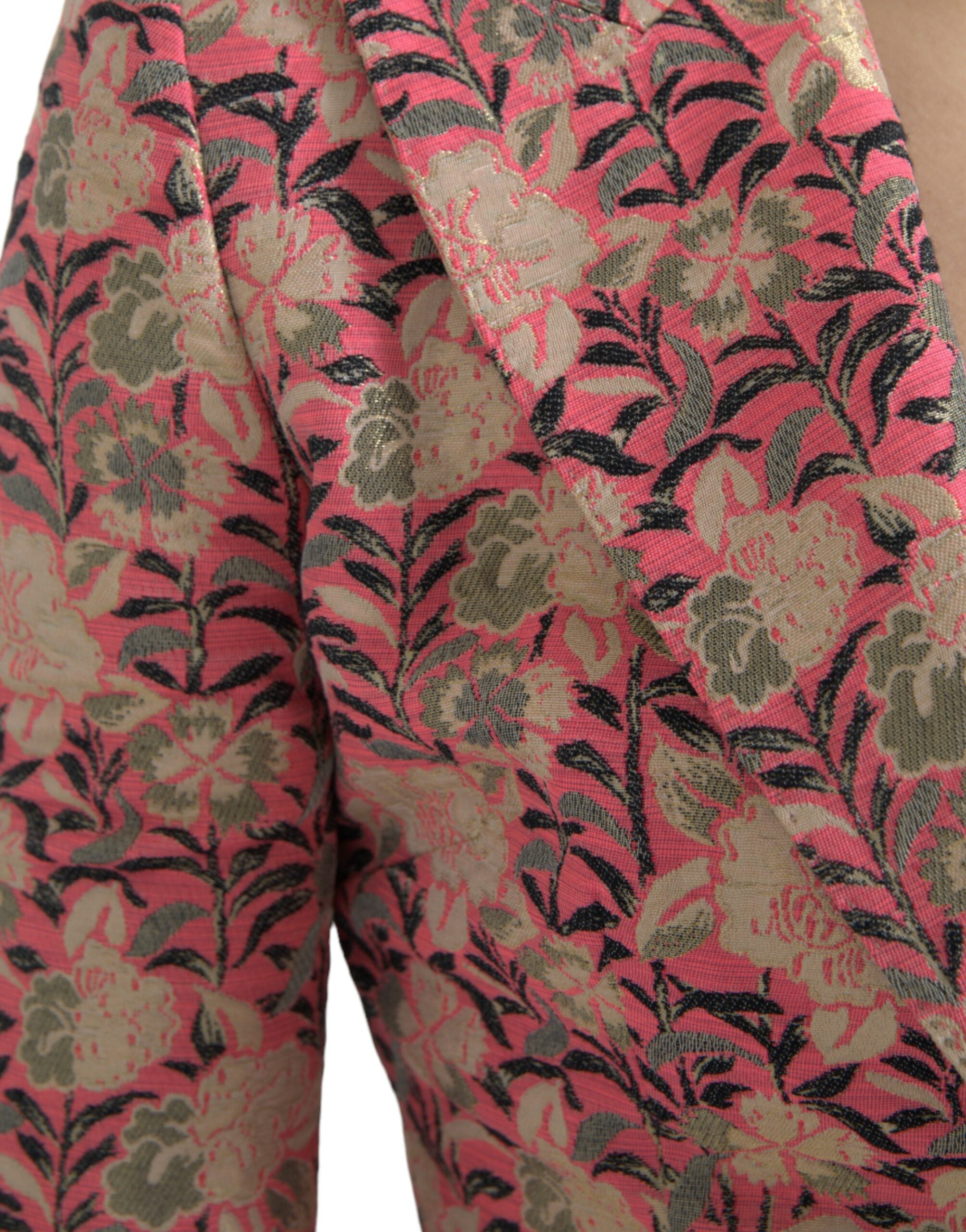Dolce & Gabbana Pink Floral Jacquard Slim Fit 2 Piece Suit Dolce & Gabbana