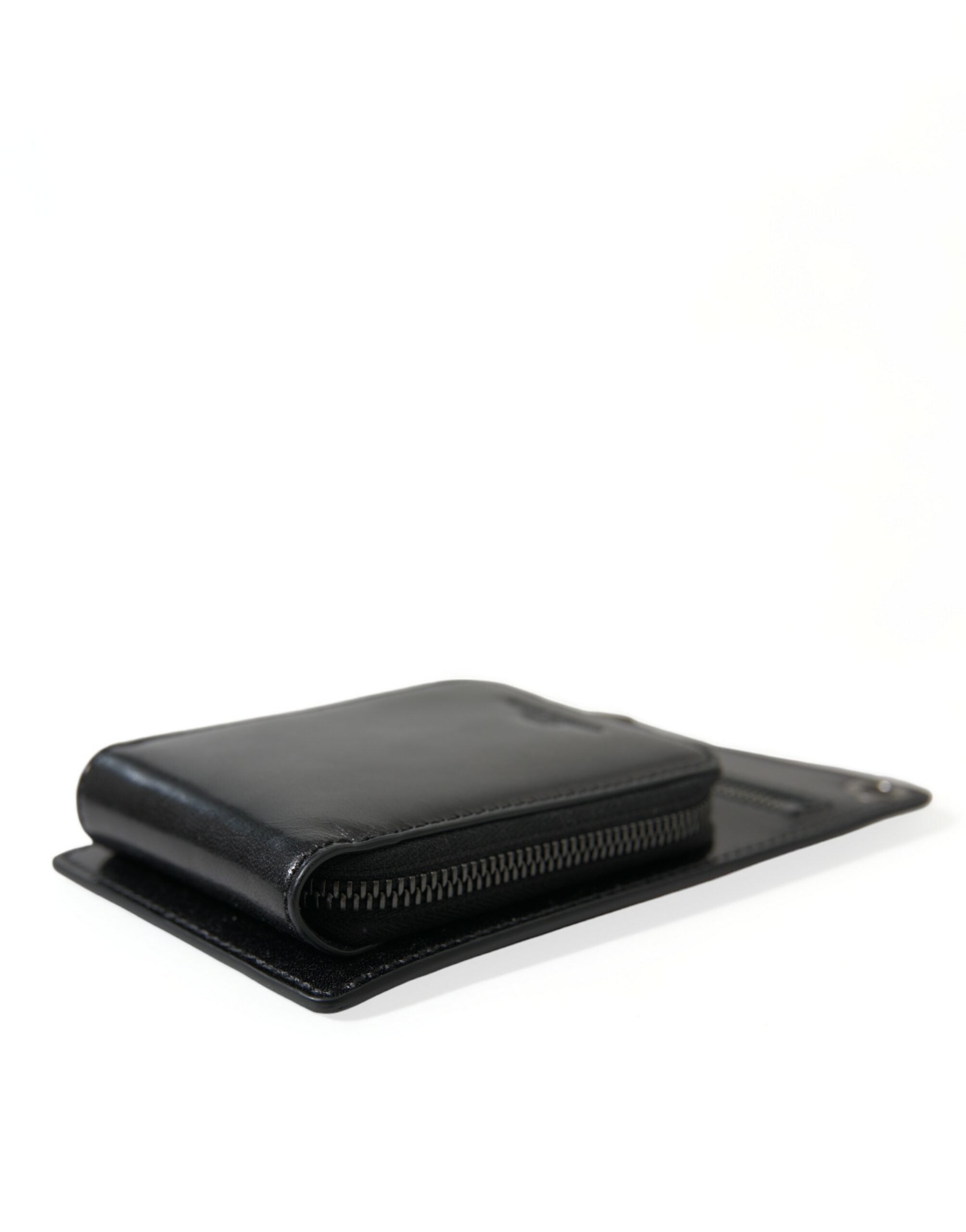 Dolce & Gabbana Wallet Black Horse Leather Zip Logo Cross Body Phone Slot Dolce & Gabbana