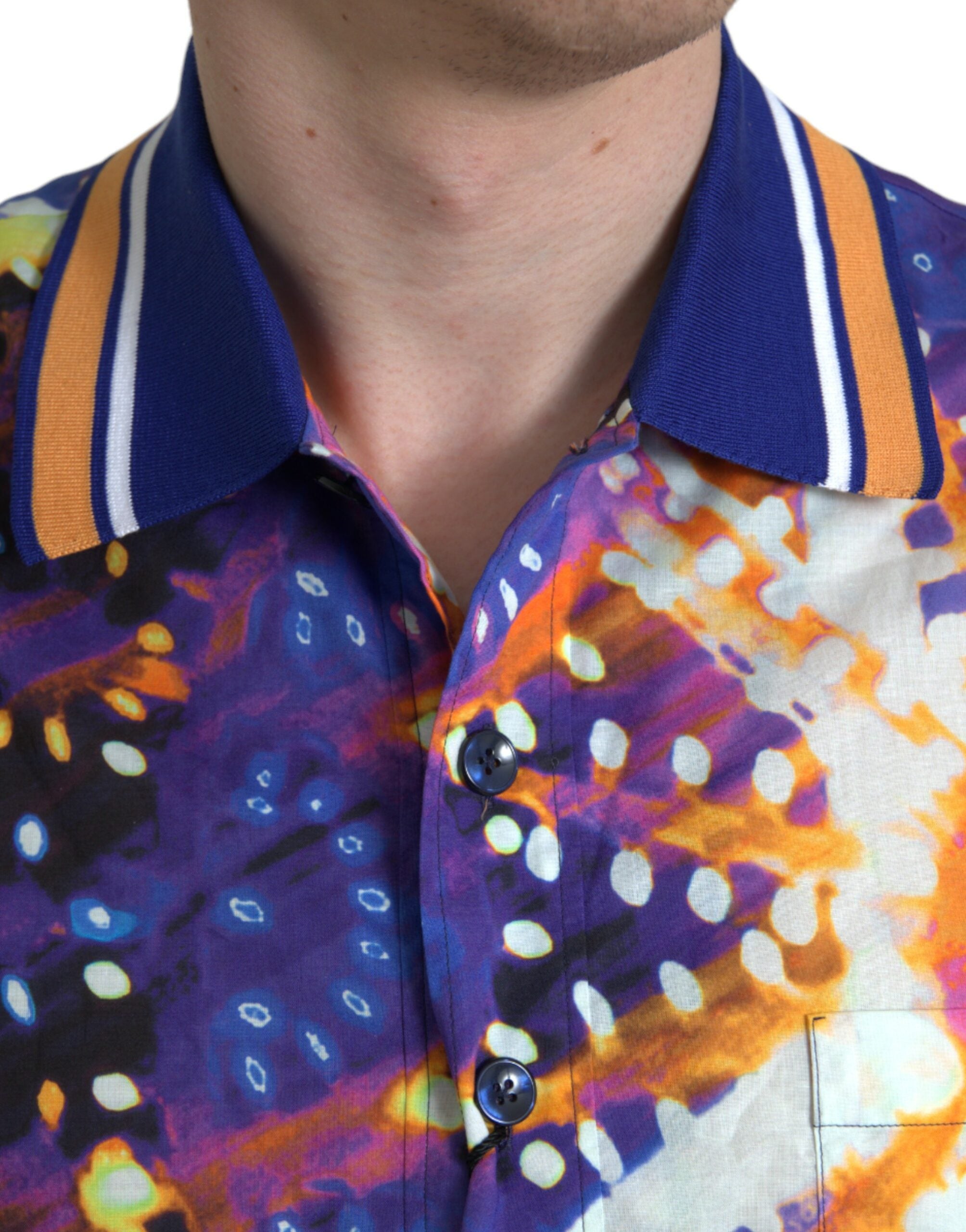 Dolce & Gabbana Multicolor Luminarie Print Cotton Casual Shirt Dolce & Gabbana